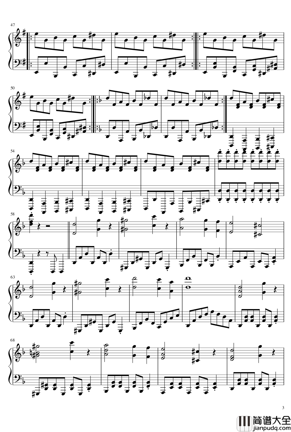 地狱星球钢琴谱_东方绀珠传