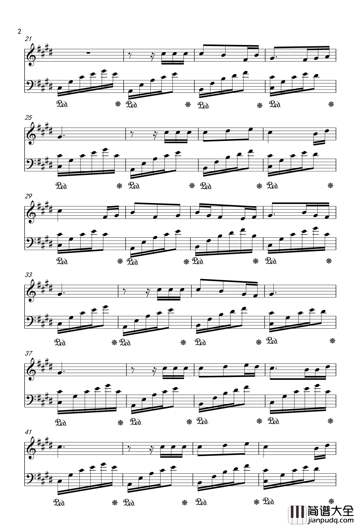 仿夜钢琴谱_xvv12345