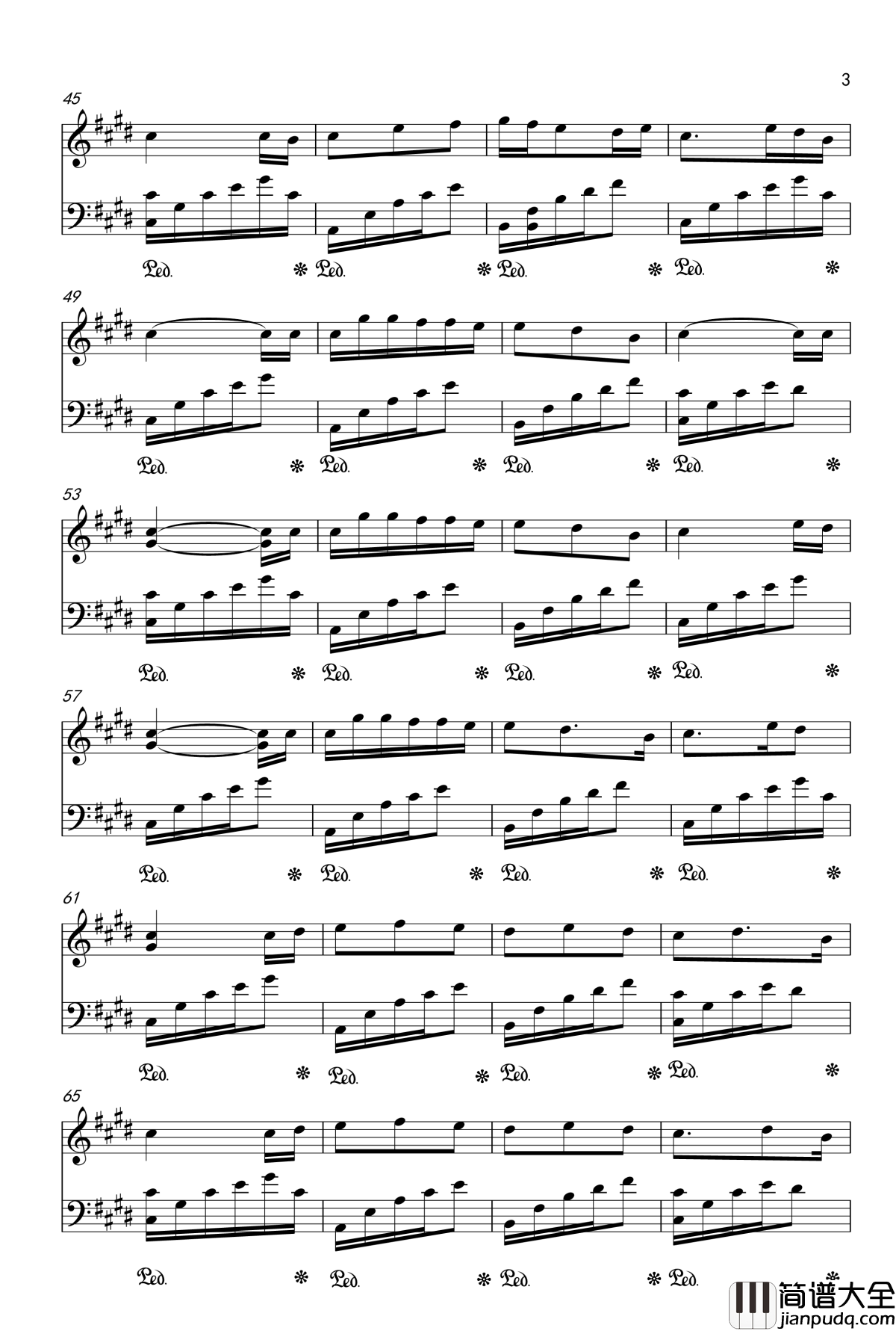 仿夜钢琴谱_xvv12345