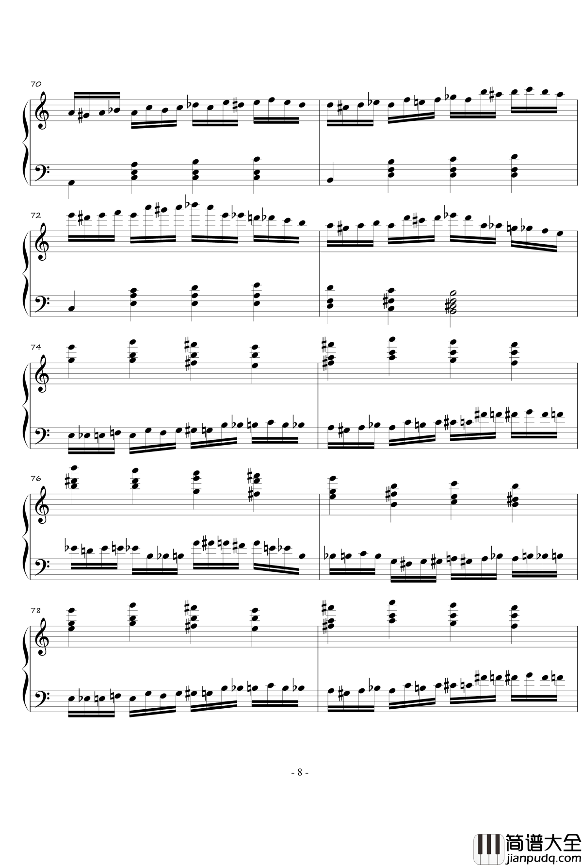 火星练习曲钢琴谱Op.2_No.4_火星先生