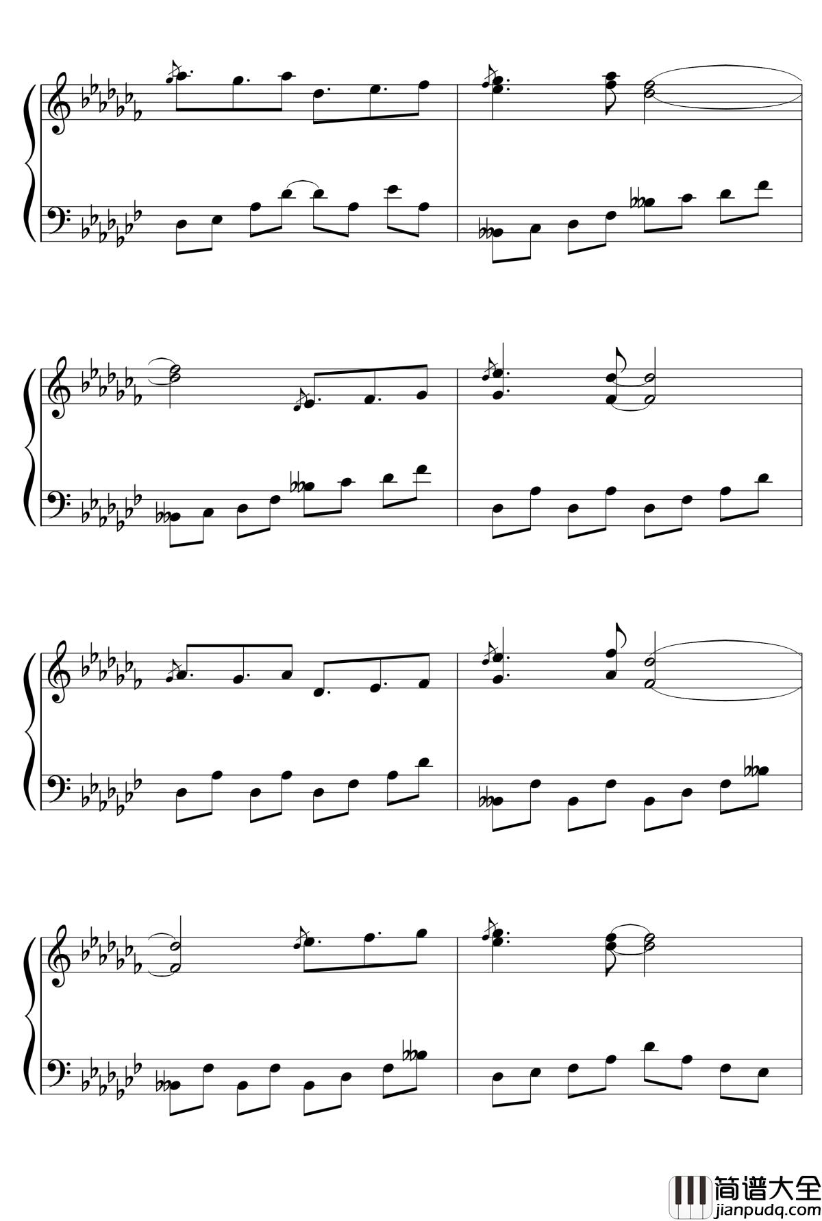 不可思议之国的爱丽丝钢琴谱_zun