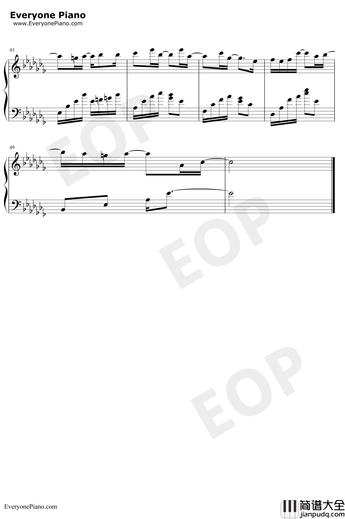 死一样的痛过_钢琴谱_MC梦