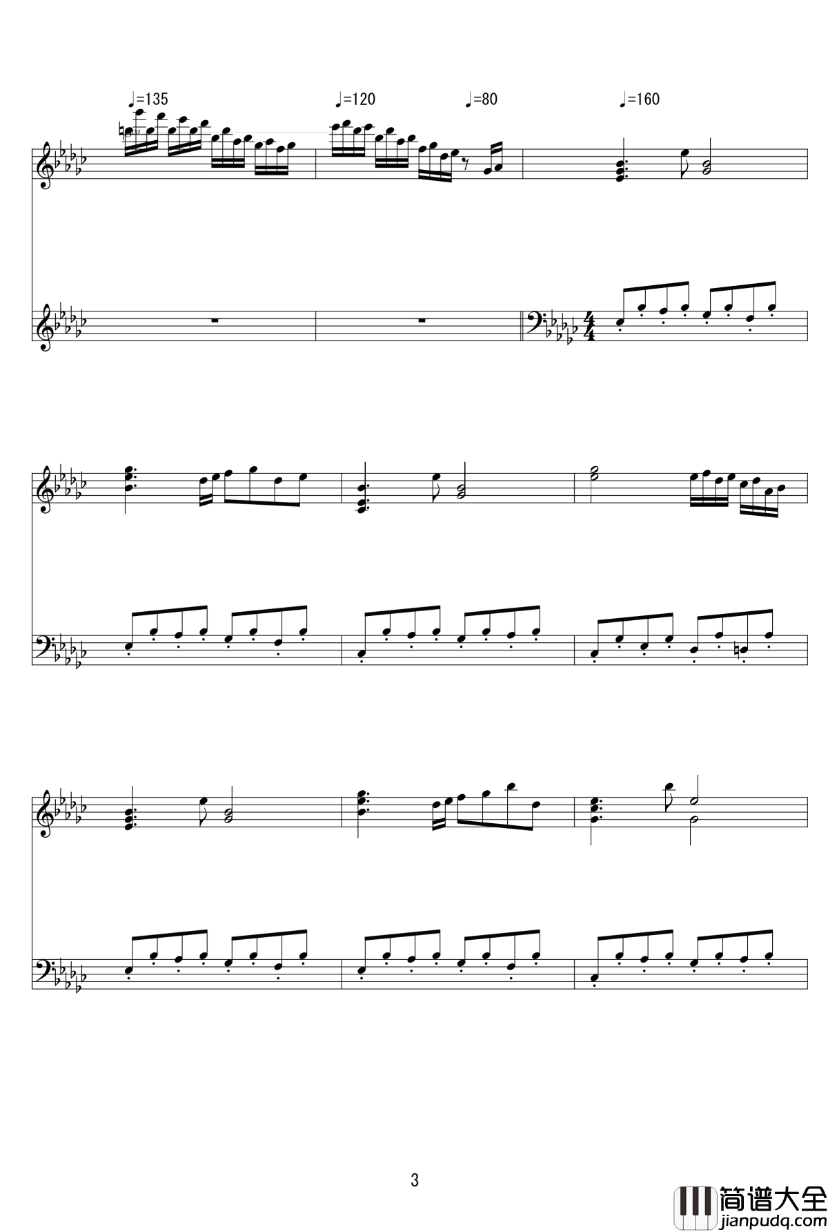 少女绮想曲钢琴谱_zun