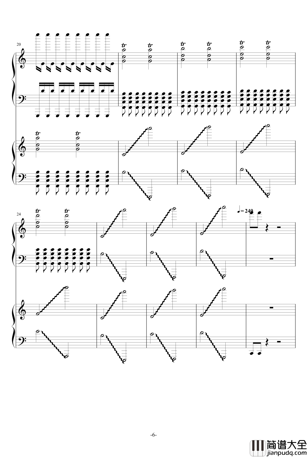 攻打火星第一幕钢琴谱_水星先生