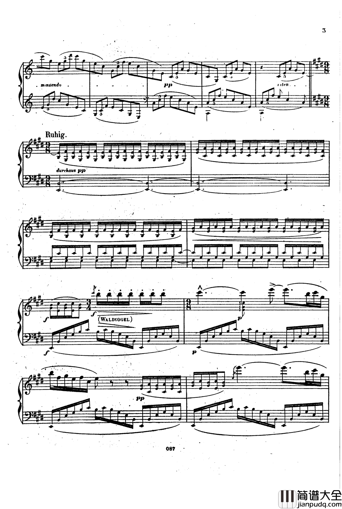 森林低语钢琴谱_瓦格纳