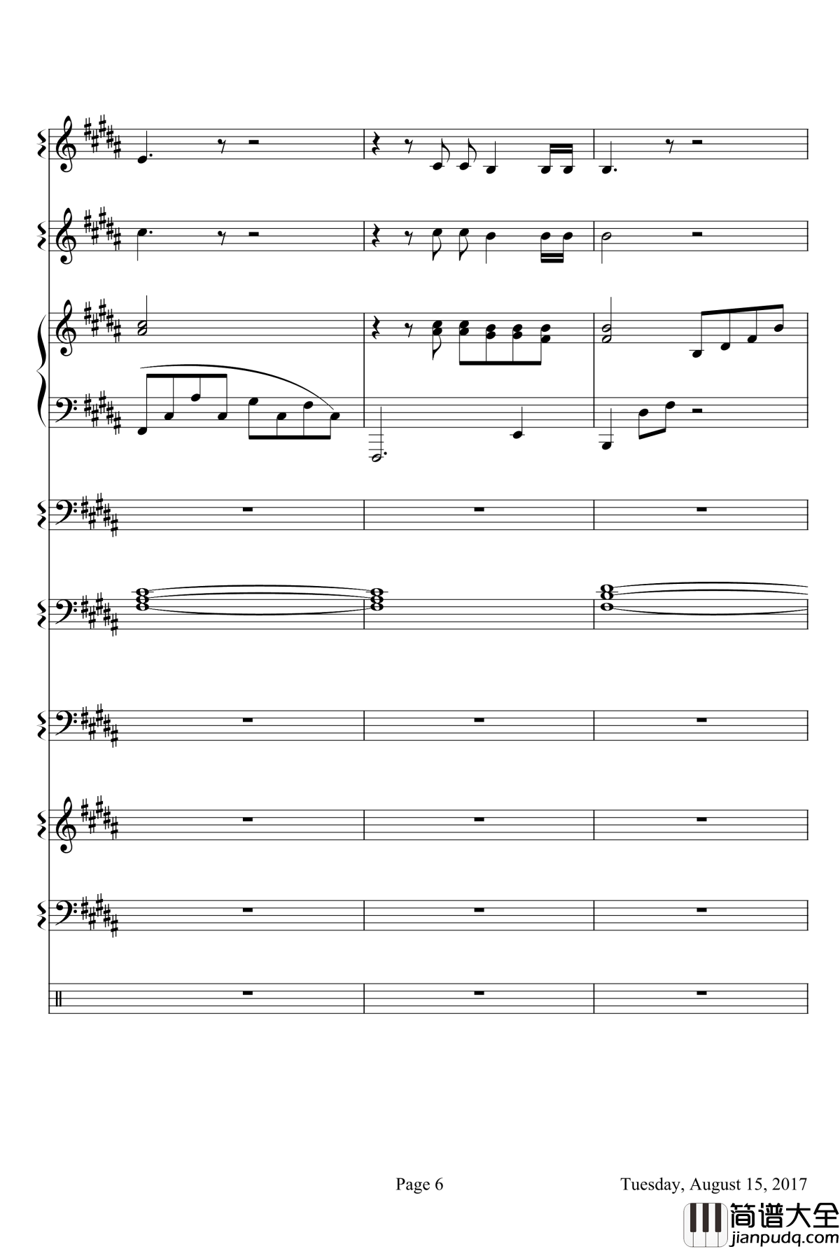 Je_t_aime_Mon_Amor钢琴谱_克莱德曼