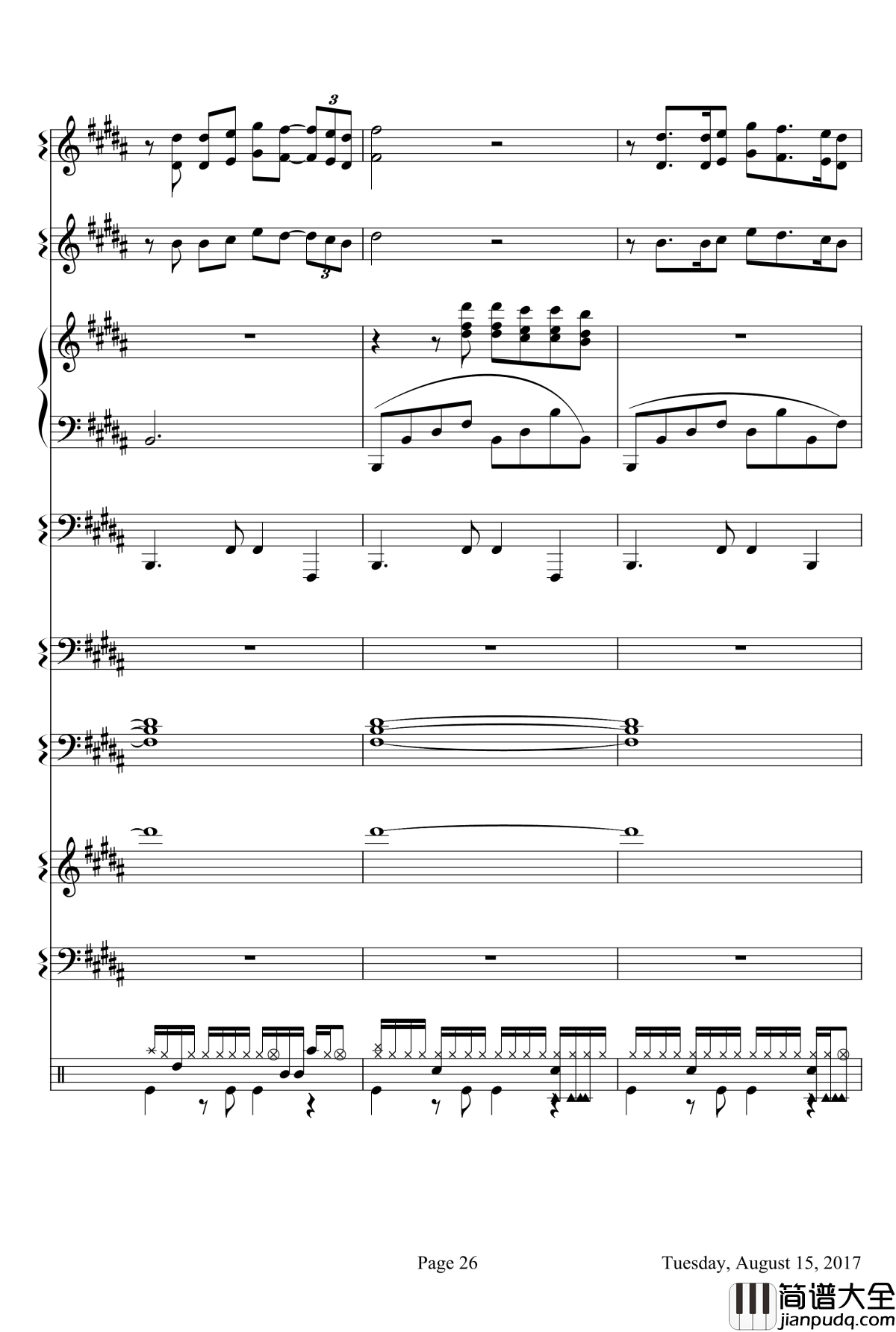 Je_t_aime_Mon_Amor钢琴谱_克莱德曼