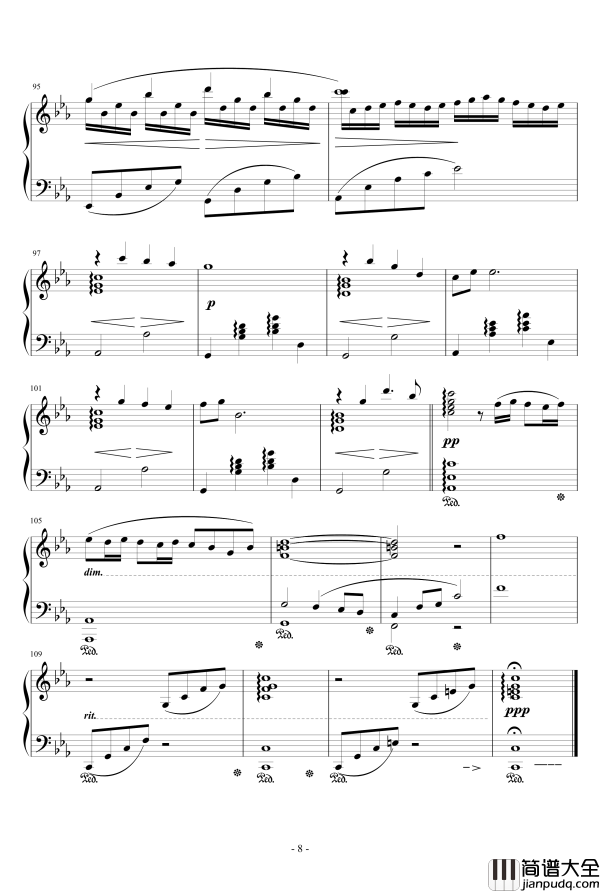 素敵だね钢琴谱_英文版_最终幻想