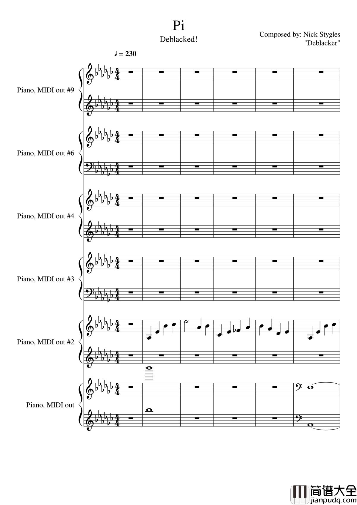 圆周率钢琴谱_黑化_圆周率
