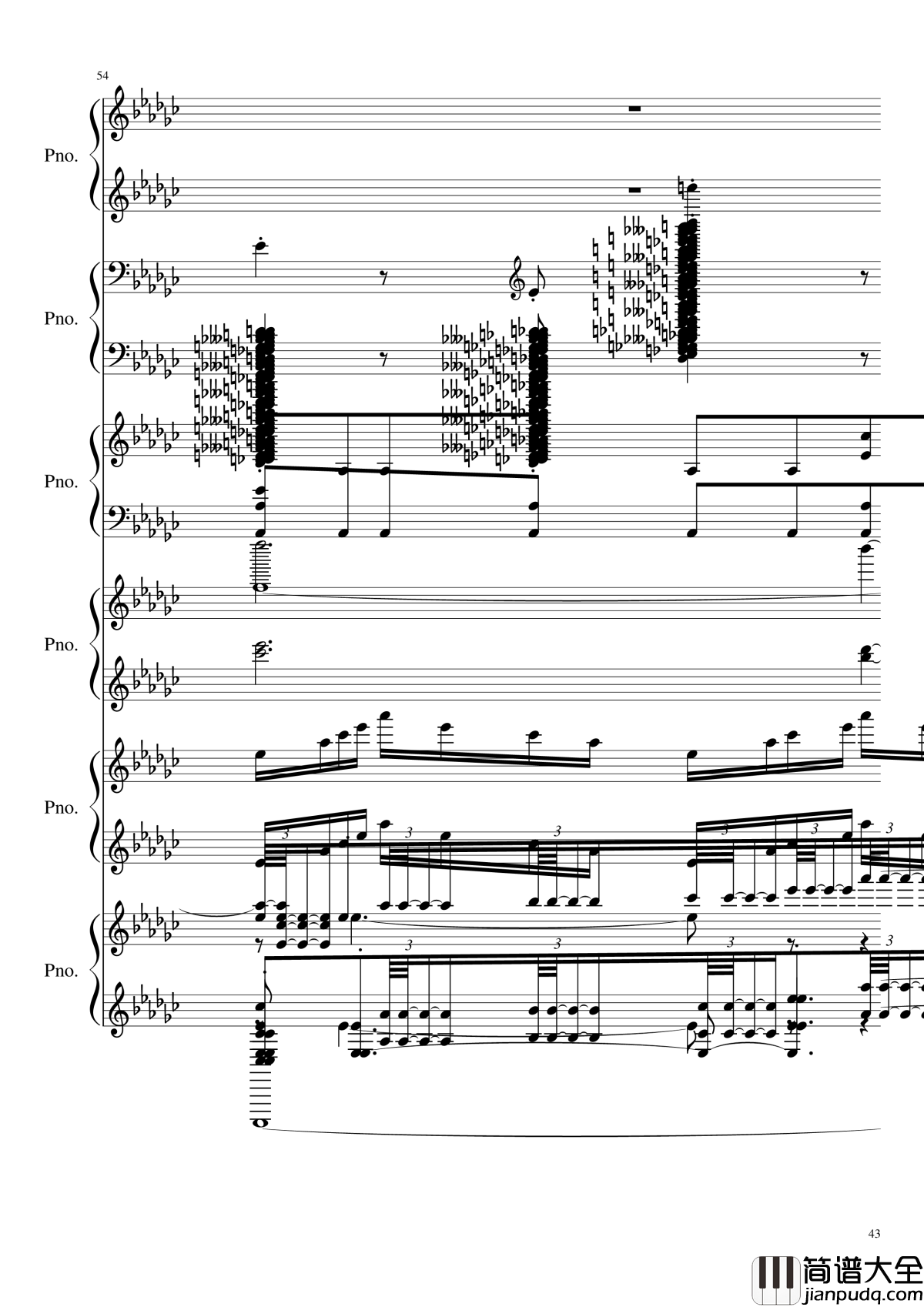 圆周率钢琴谱_黑化_圆周率