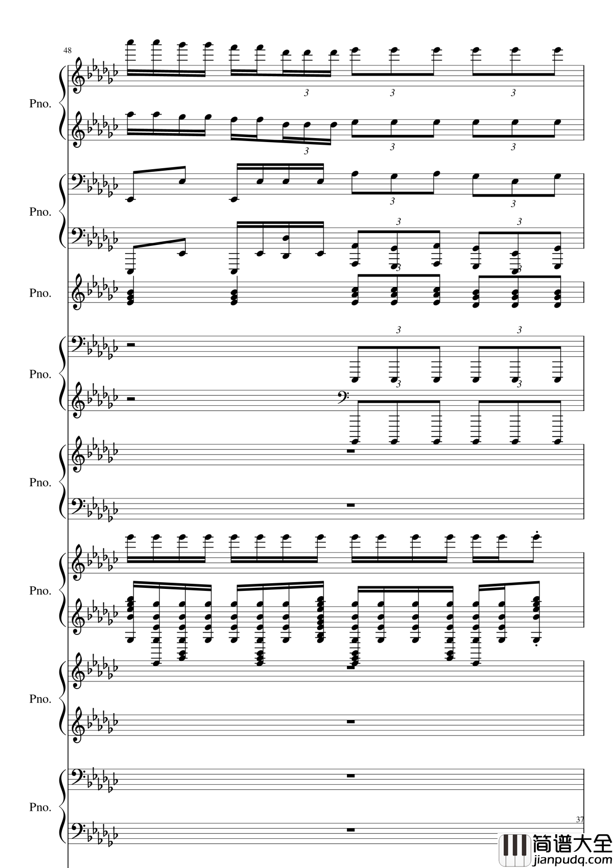 Bad_Apple!!!钢琴谱_黑化