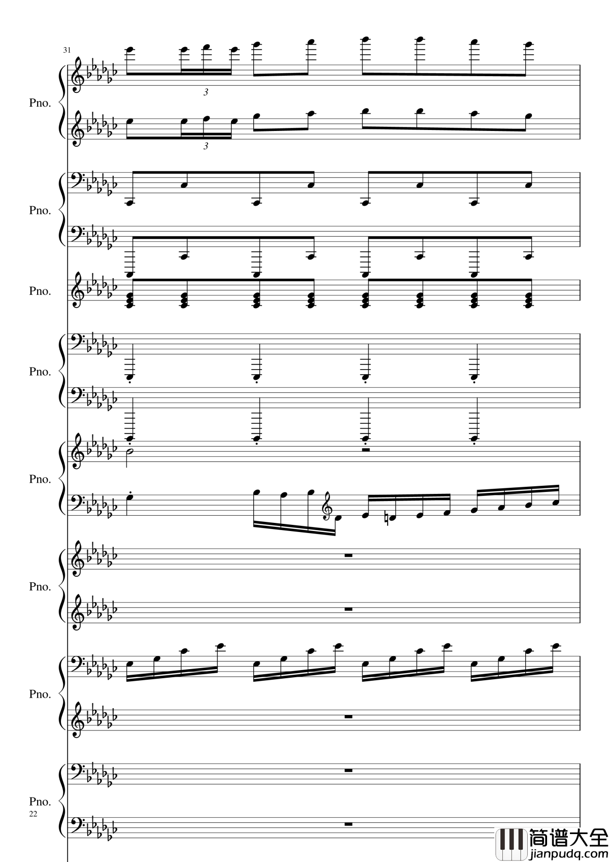 Bad_Apple!!!钢琴谱_黑化