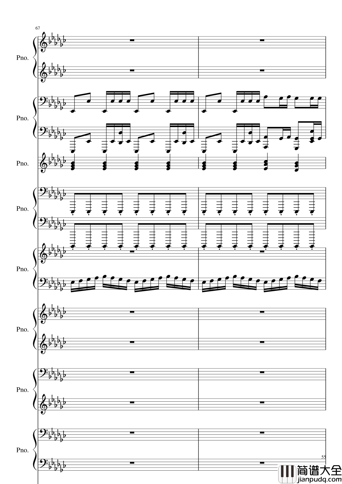 Bad_Apple!!!钢琴谱_黑化