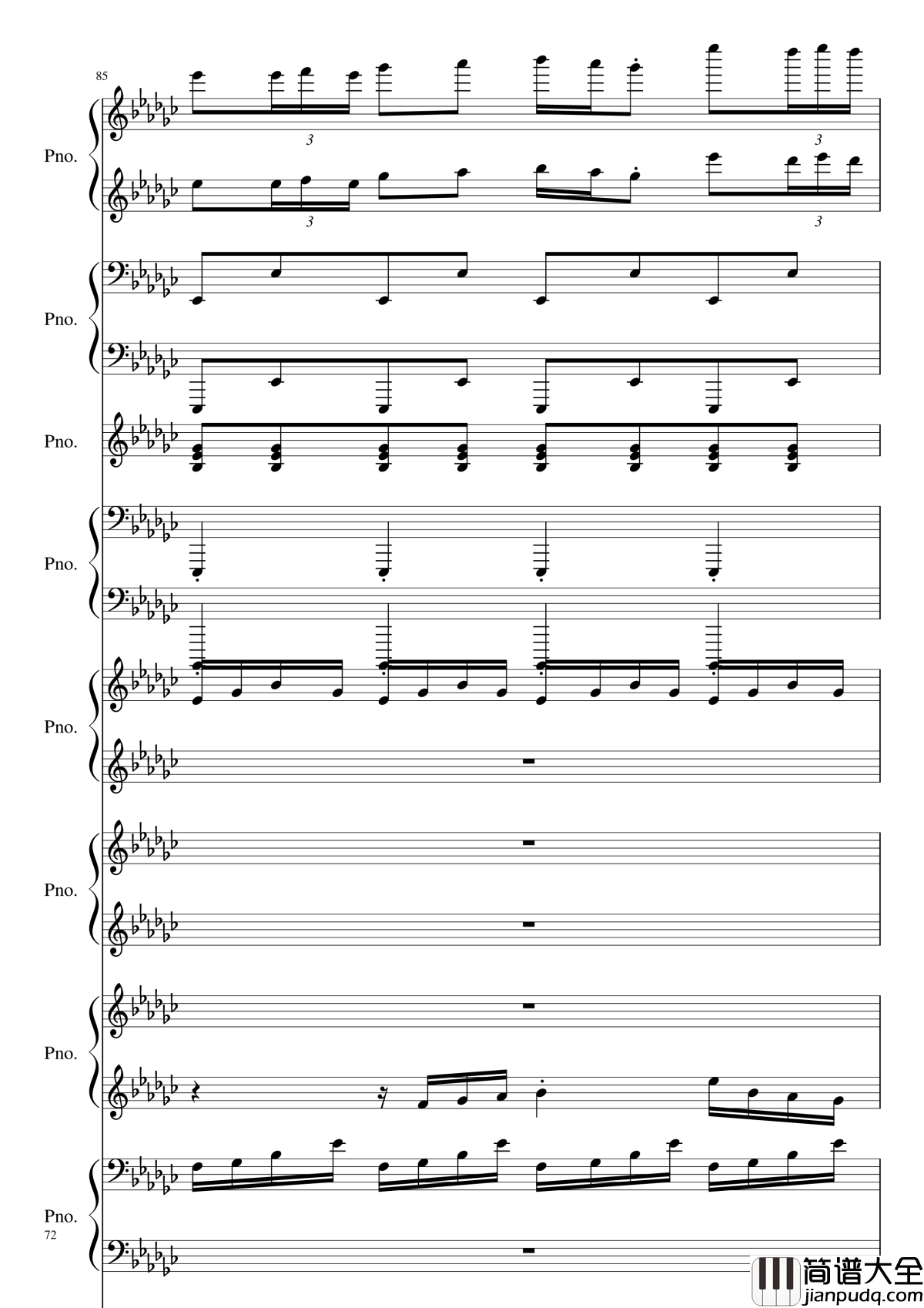 Bad_Apple!!!钢琴谱_黑化