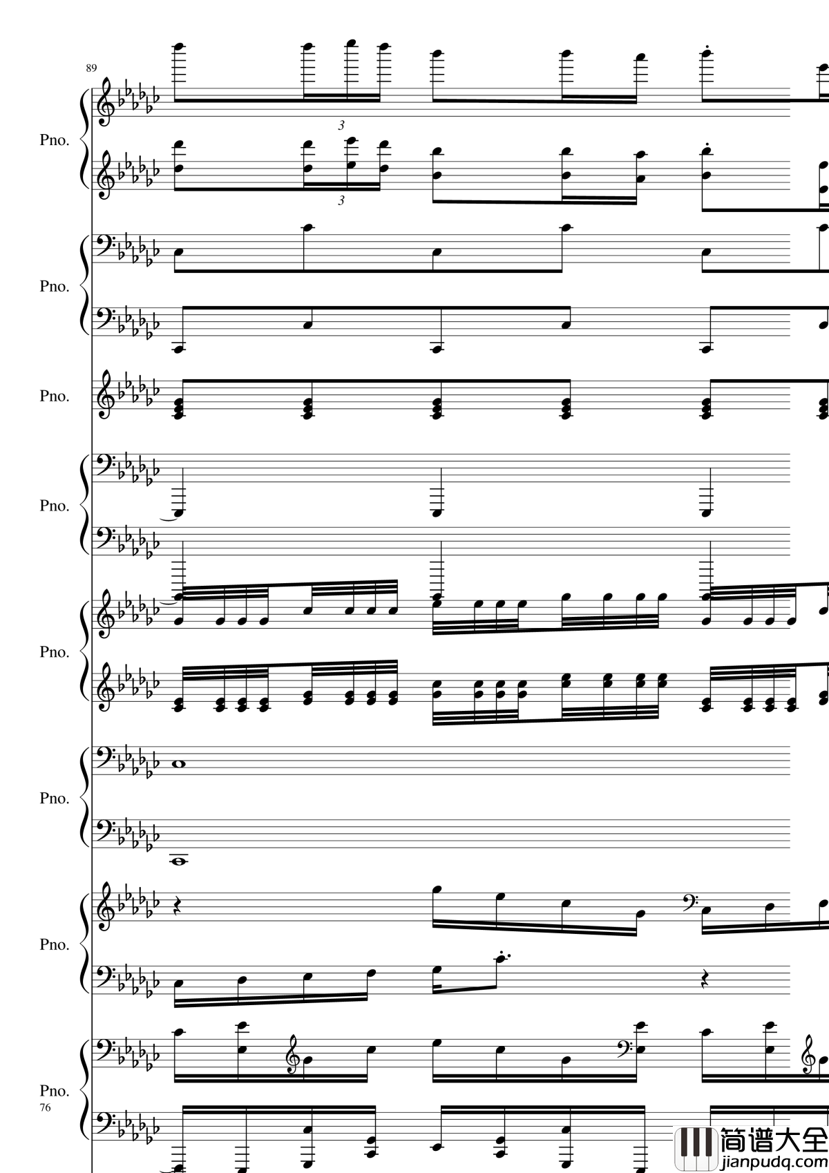 Bad_Apple!!!钢琴谱_黑化