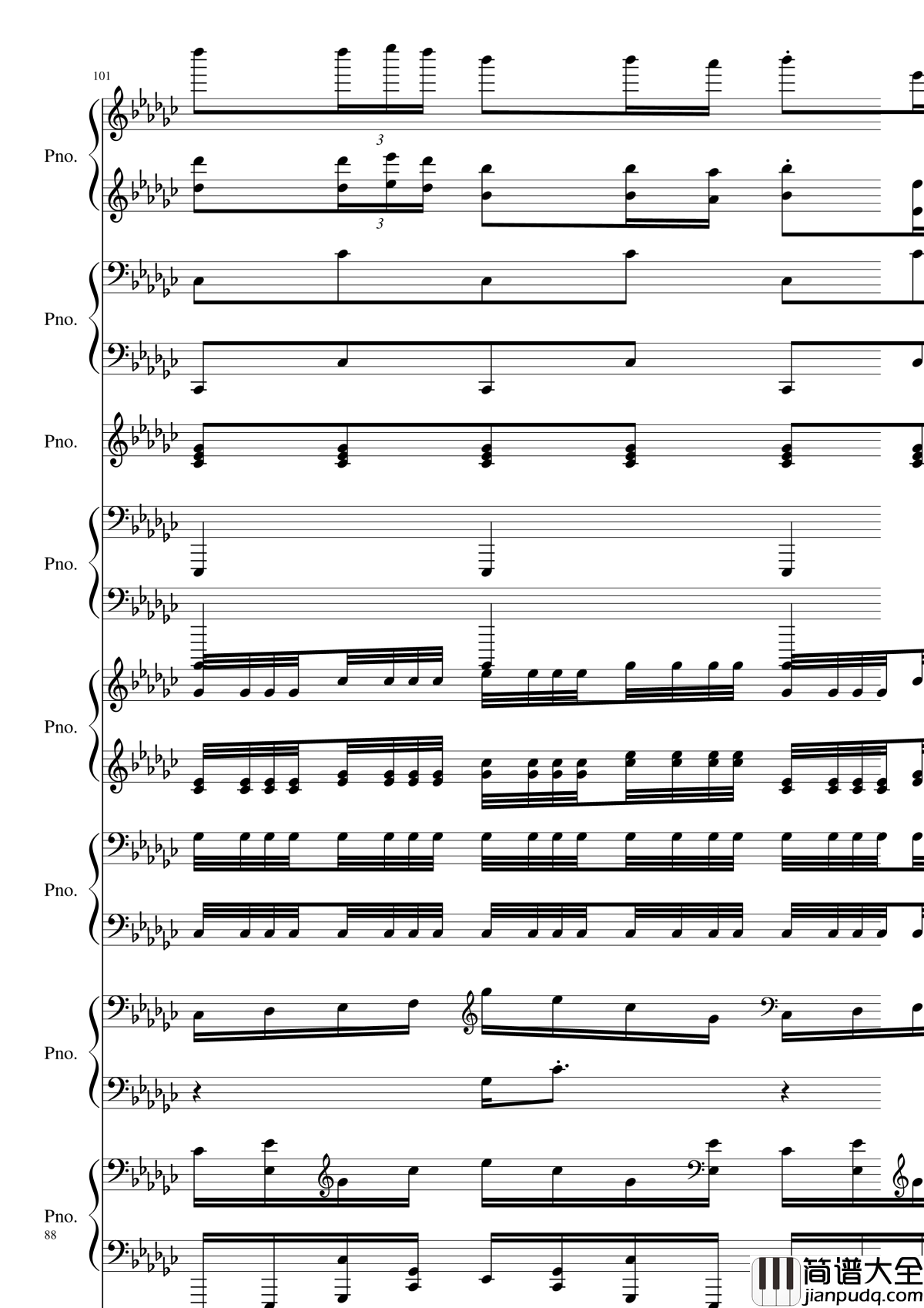 Bad_Apple!!!钢琴谱_黑化