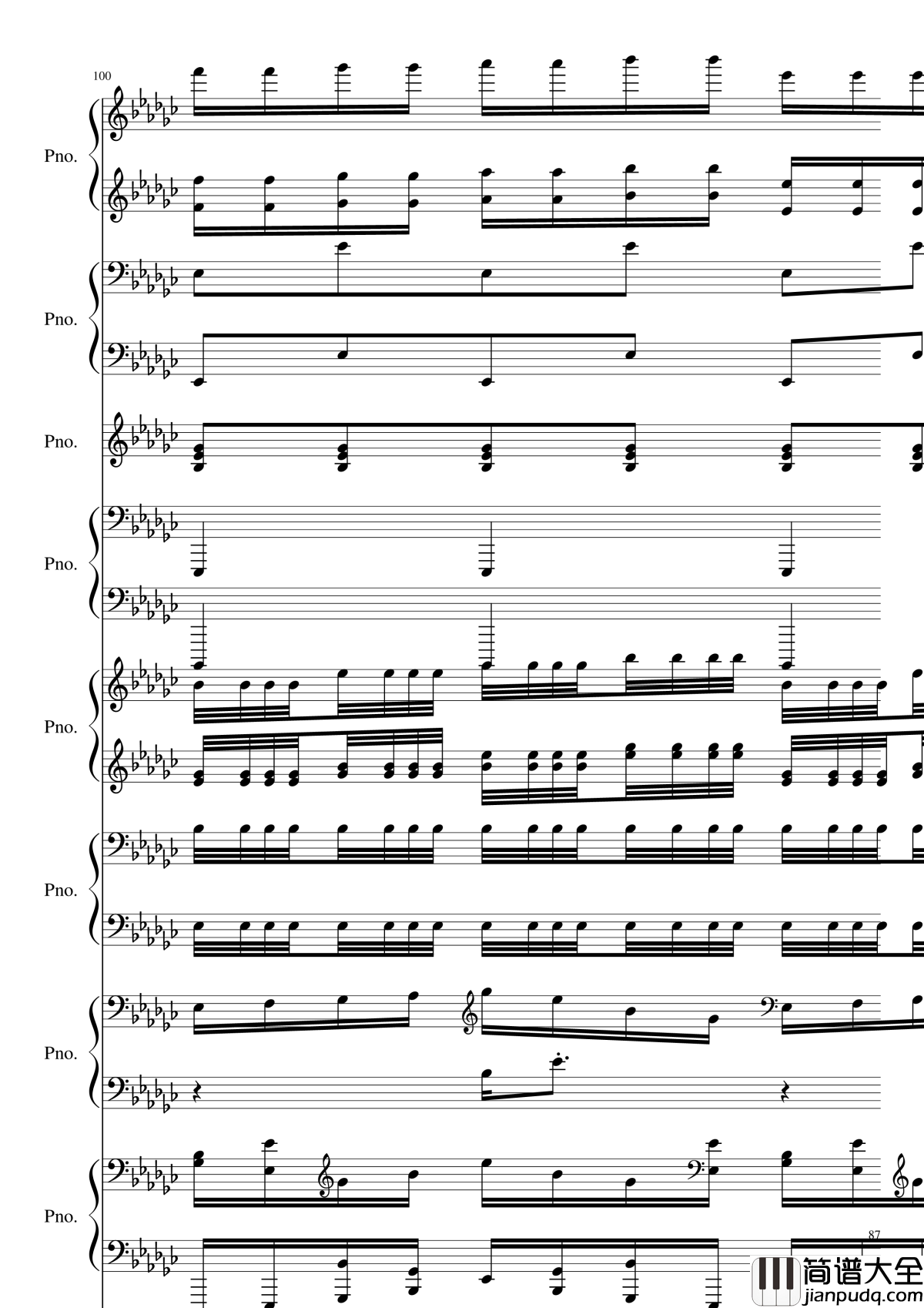 Bad_Apple!!!钢琴谱_黑化