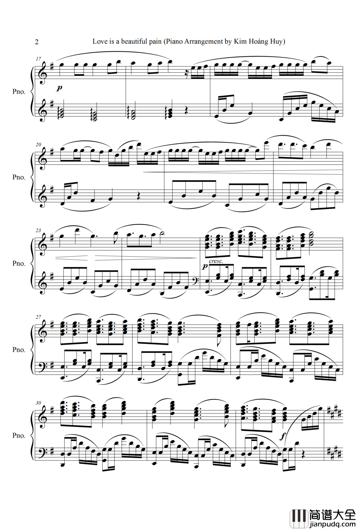 爱是一种美丽的痛苦钢琴谱_中村舞子