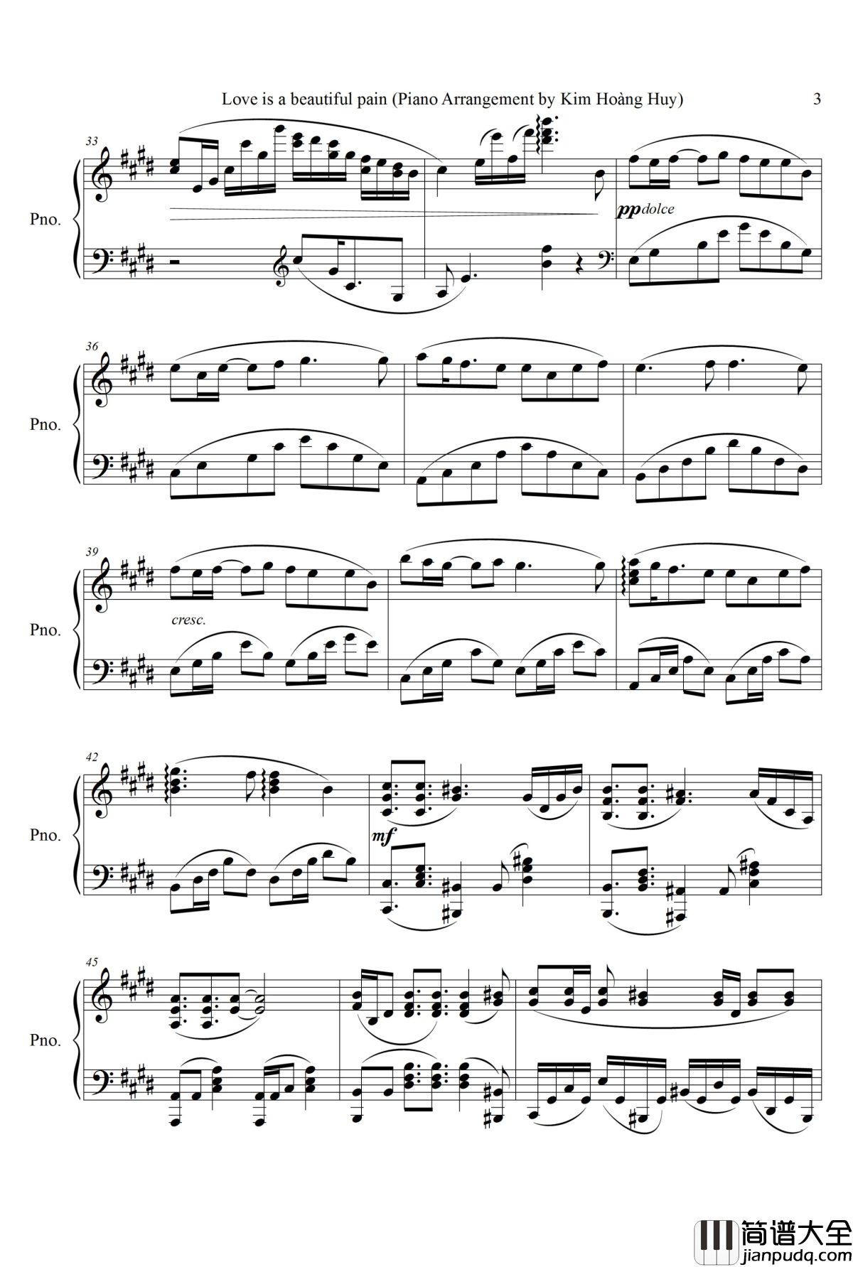 爱是一种美丽的痛苦钢琴谱_中村舞子