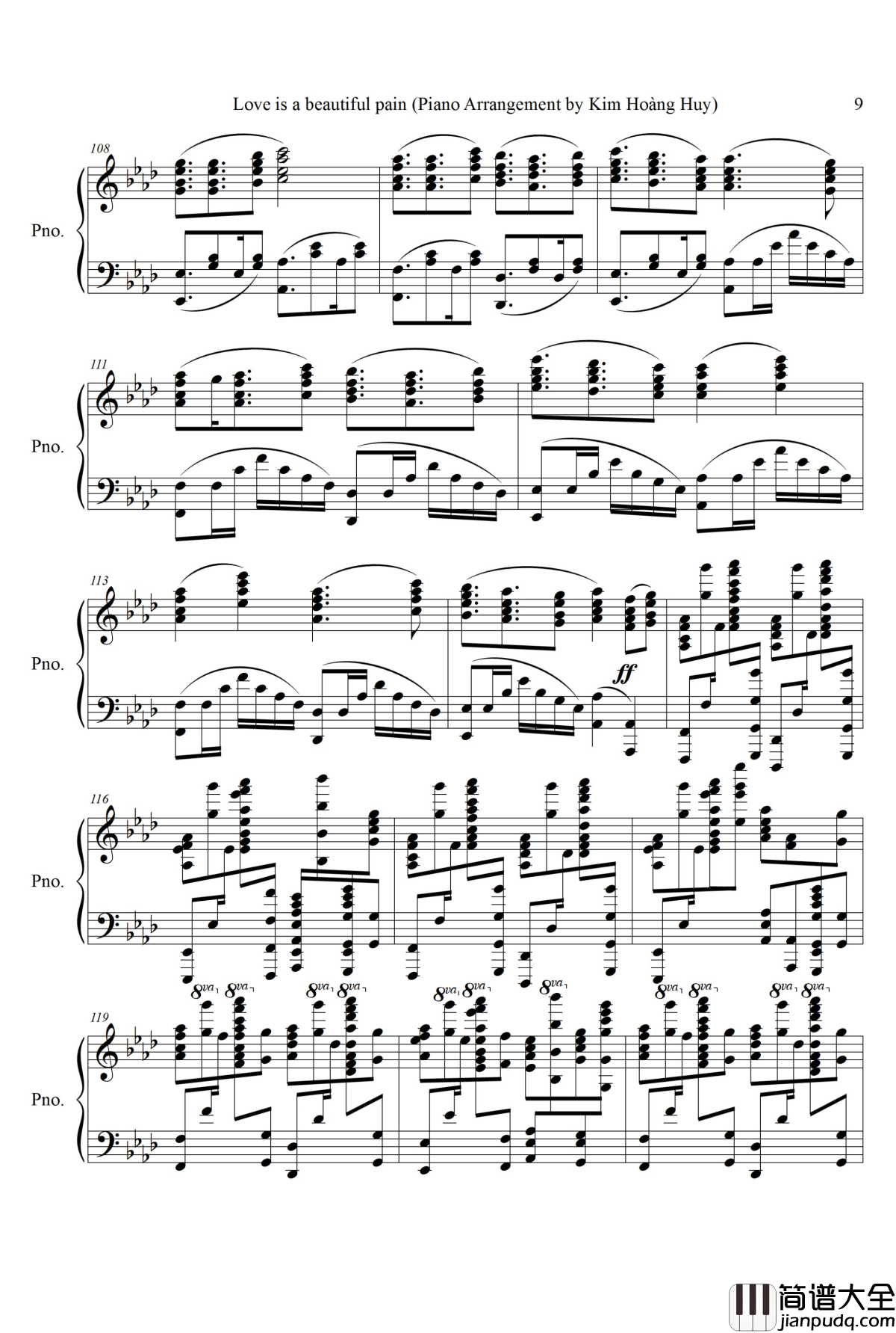 爱是一种美丽的痛苦钢琴谱_中村舞子