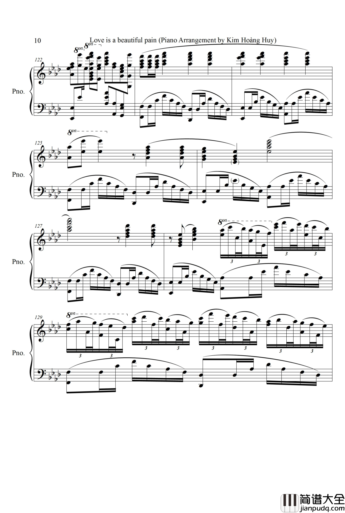 爱是一种美丽的痛苦钢琴谱_中村舞子