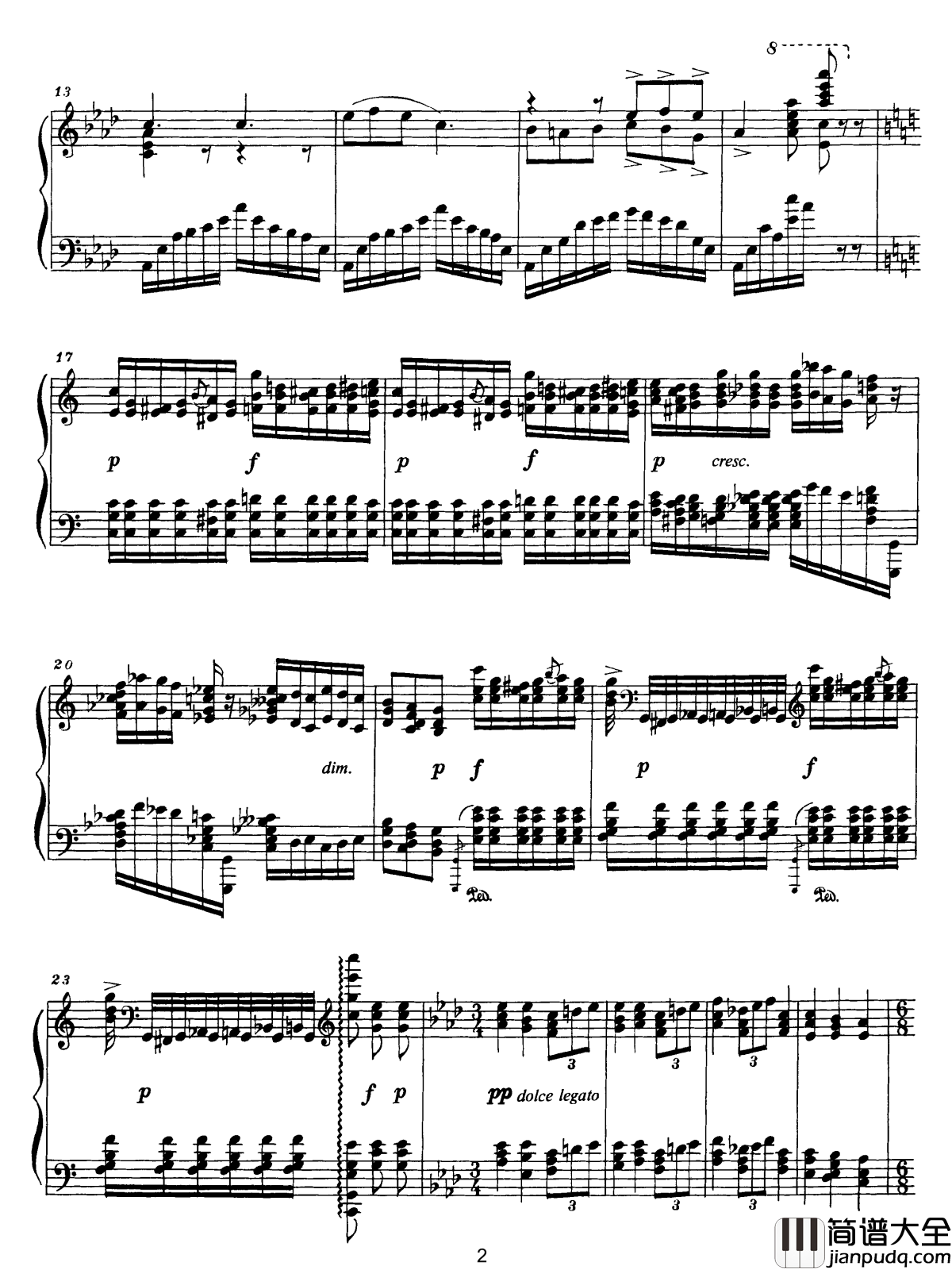 _降A大调夜曲钢琴谱_遗作_斯克里亚宾