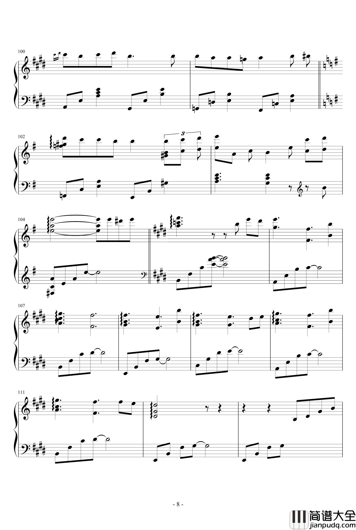 いのちの名前钢琴谱_千与千寻_広橋真紀子