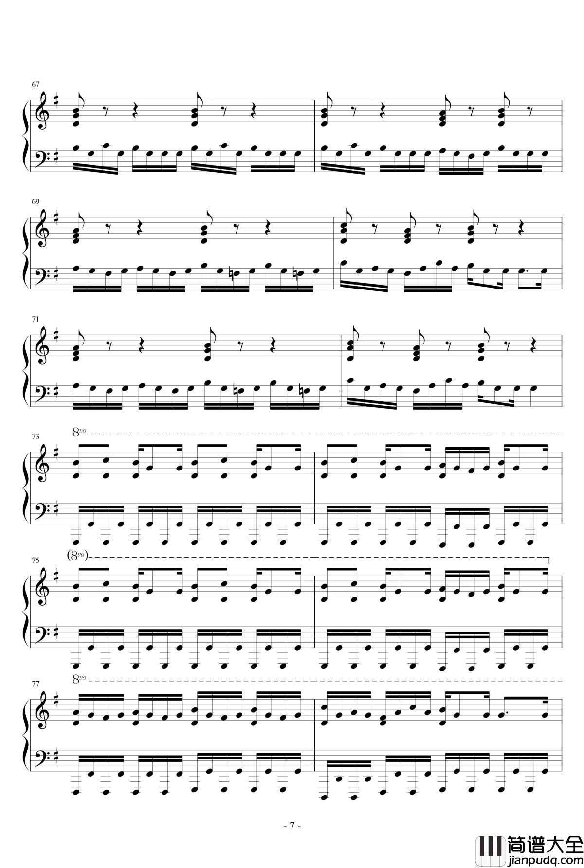 The_Road_to_Glennaan钢琴谱_星座物语