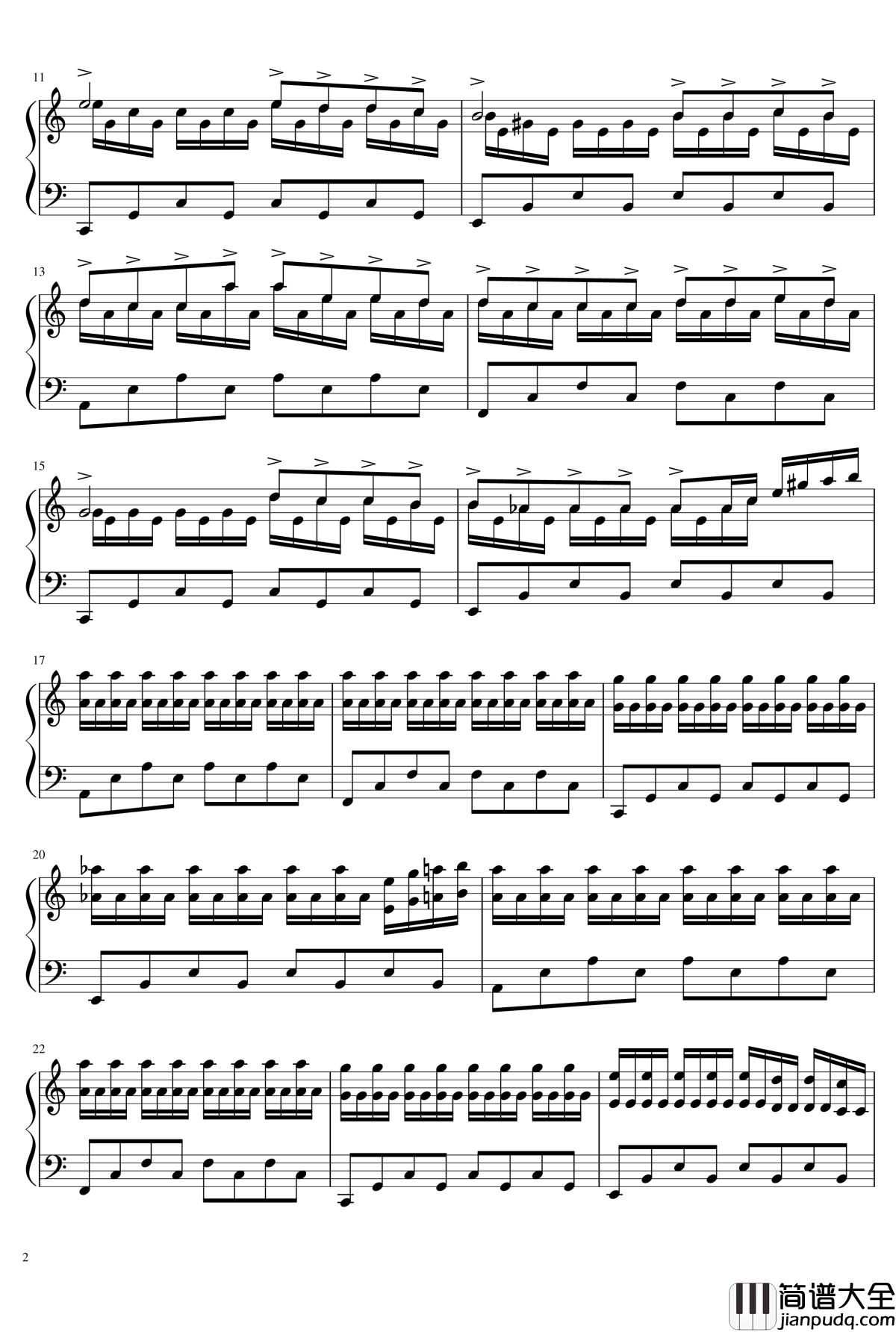 春雨钢琴谱_钢琴块_2