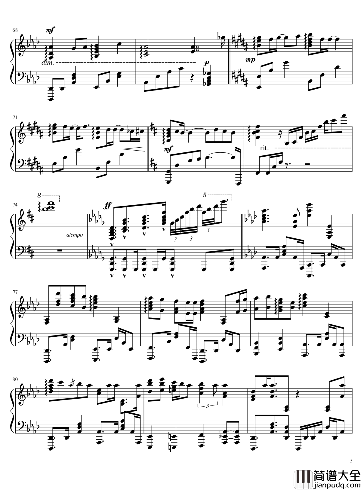 小さきもの钢琴谱_林明日香