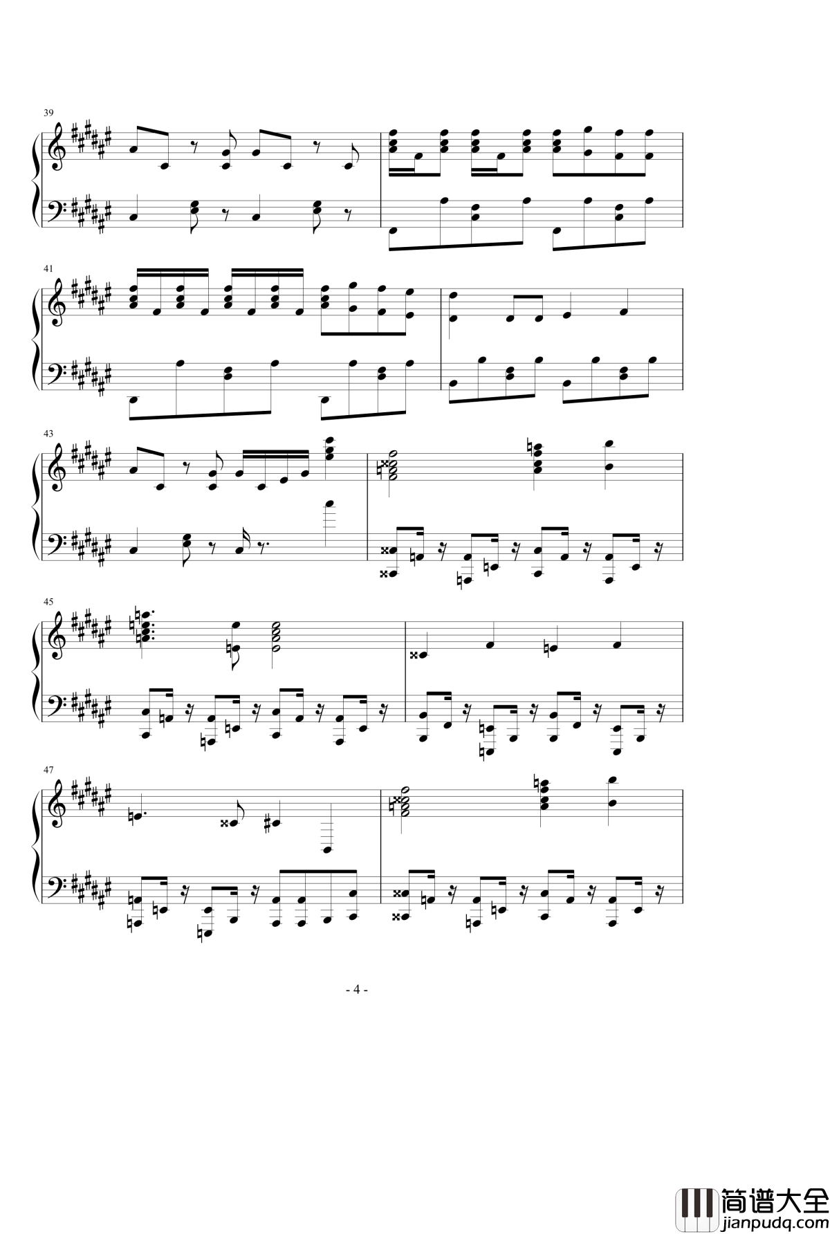 まっしろわーるど[未確認で進行形ED]钢琴谱_Animenz