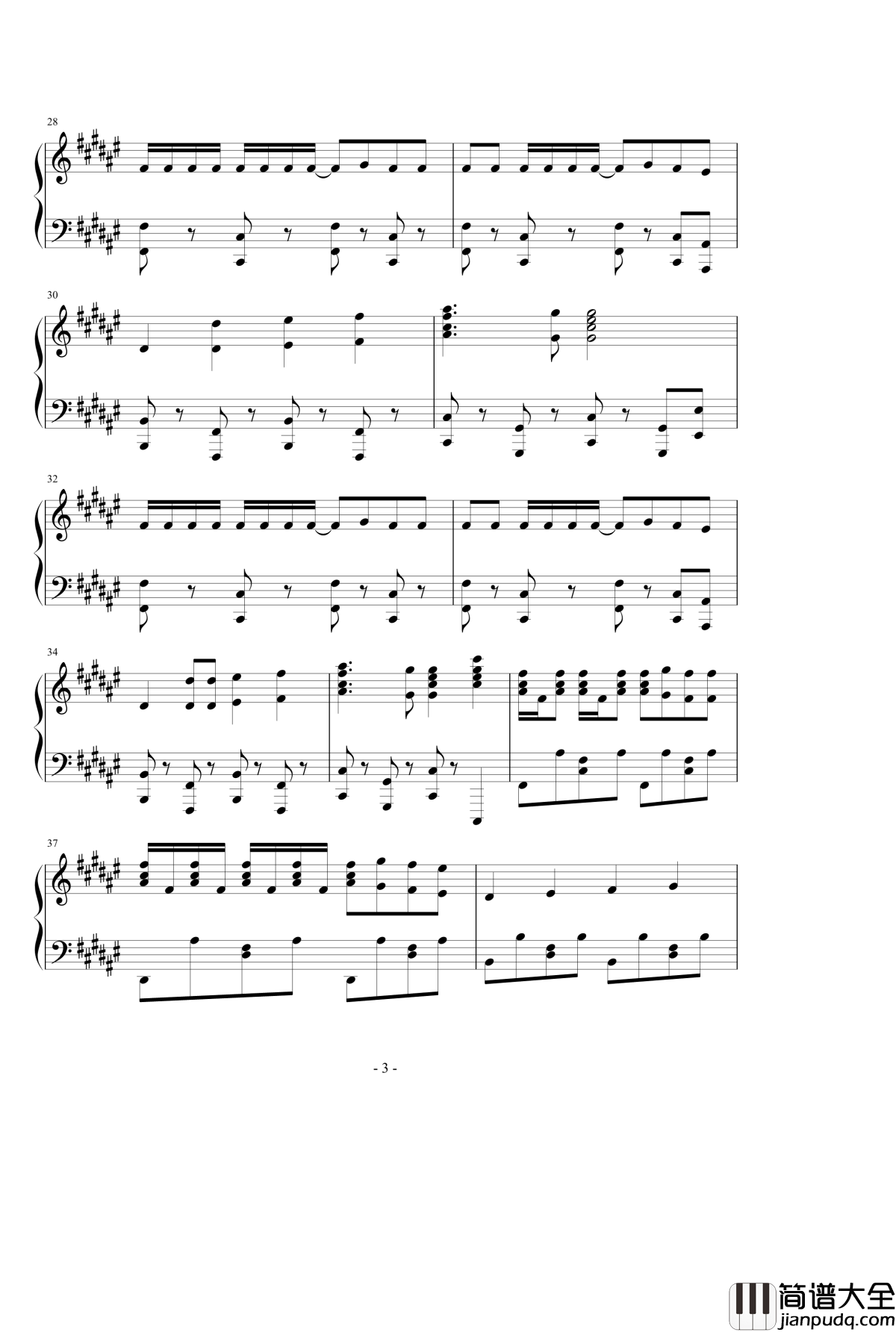 まっしろわーるど[未確認で進行形ED]钢琴谱_Animenz