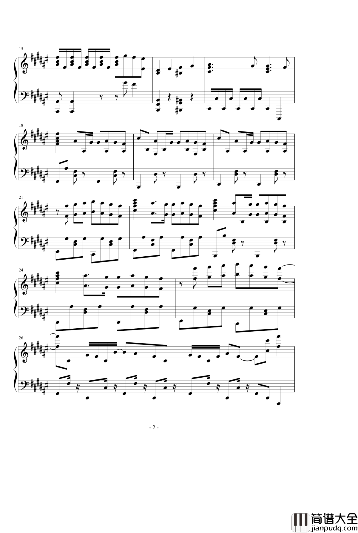 まっしろわーるど[未確認で進行形ED]钢琴谱_Animenz