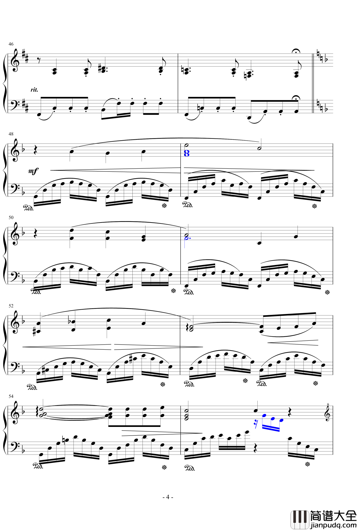 D大調凱旋歌钢琴谱_王者之喆