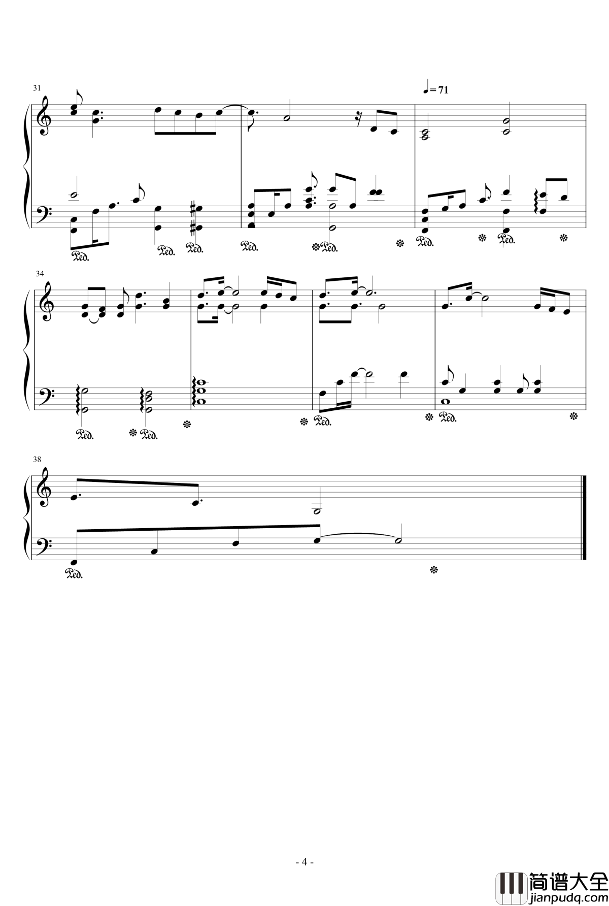 月の眠り钢琴谱_MANYO