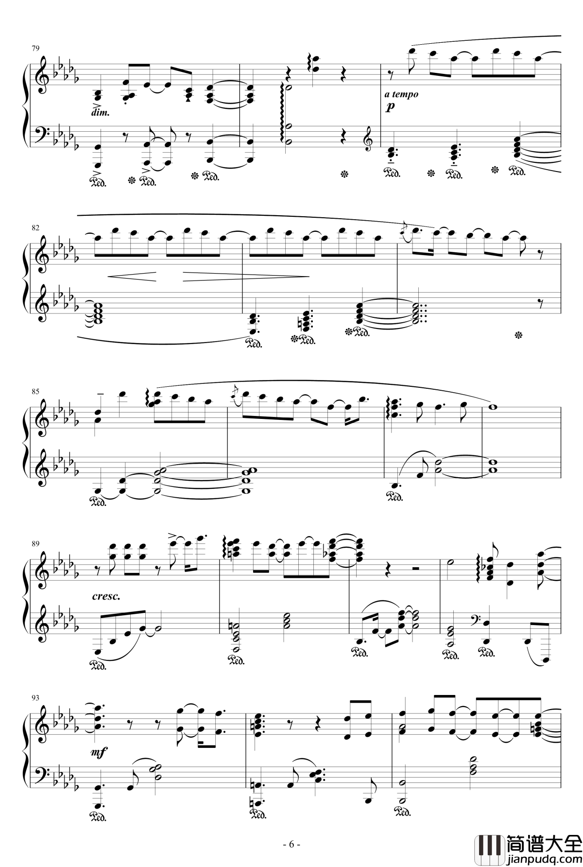 马赛克的碎片钢琴谱_触手猴