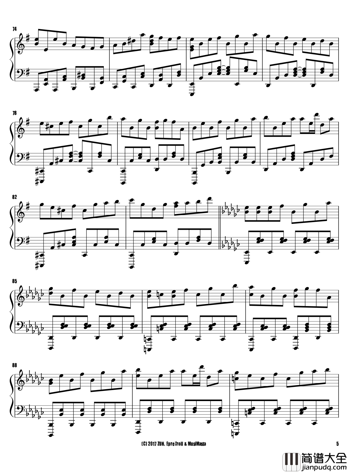 成对的神兽钢琴谱_东方天空璋