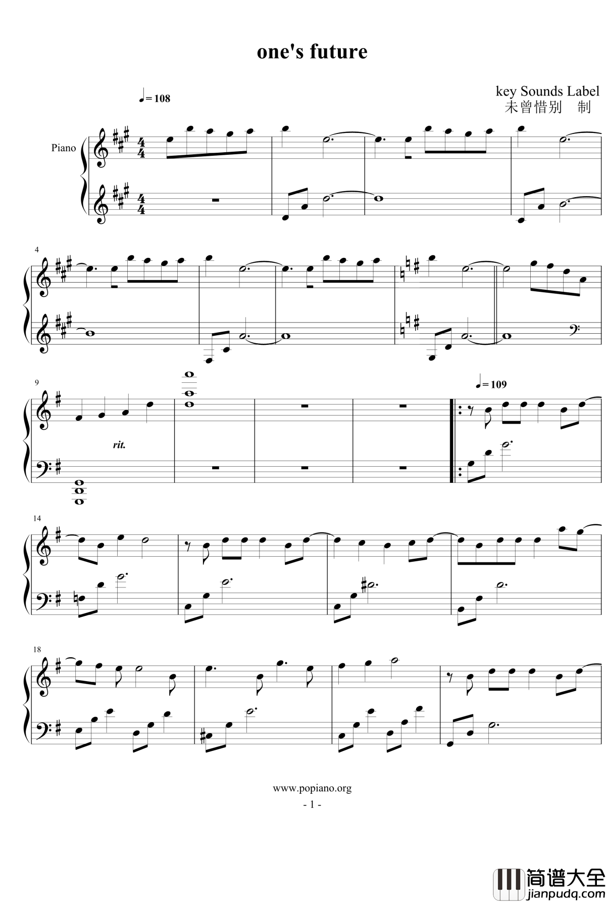one’s_future钢琴谱_Key_Sounds_Label