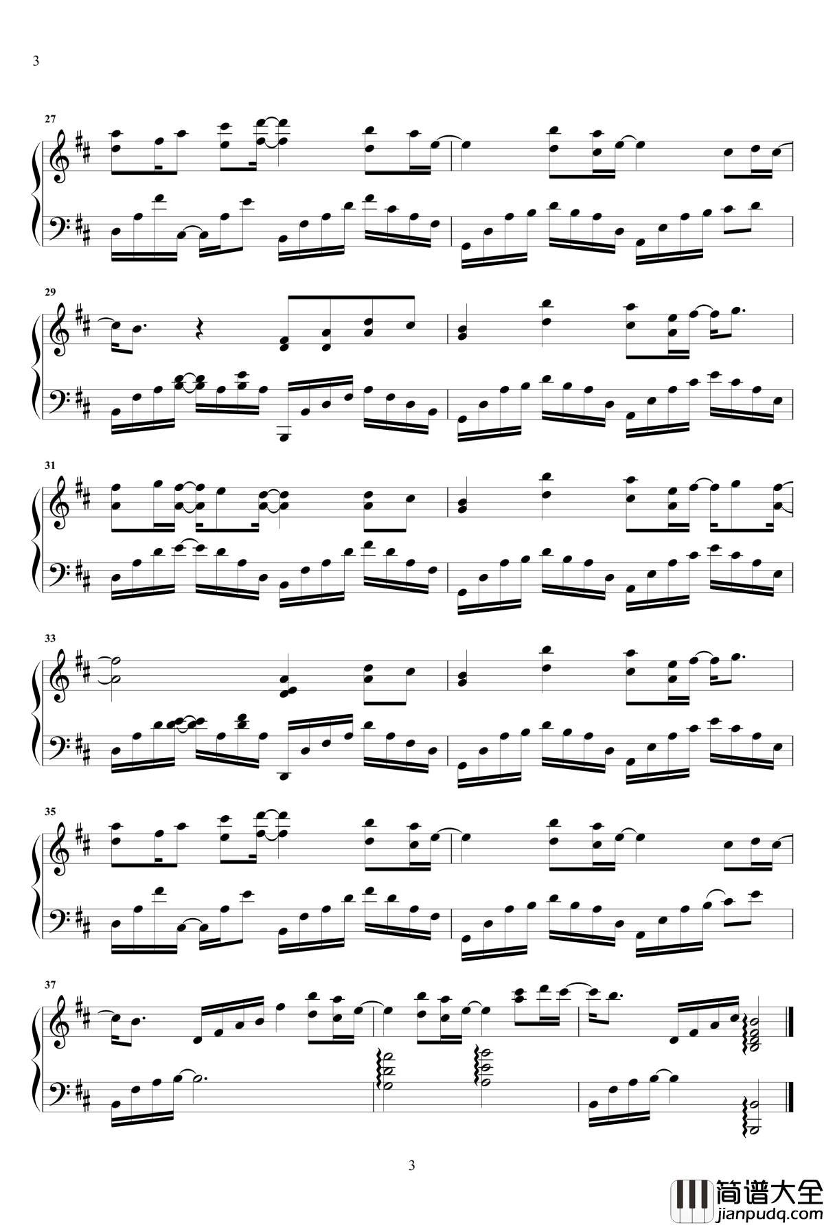 九张机钢琴谱_华丽独奏版_叶炫清