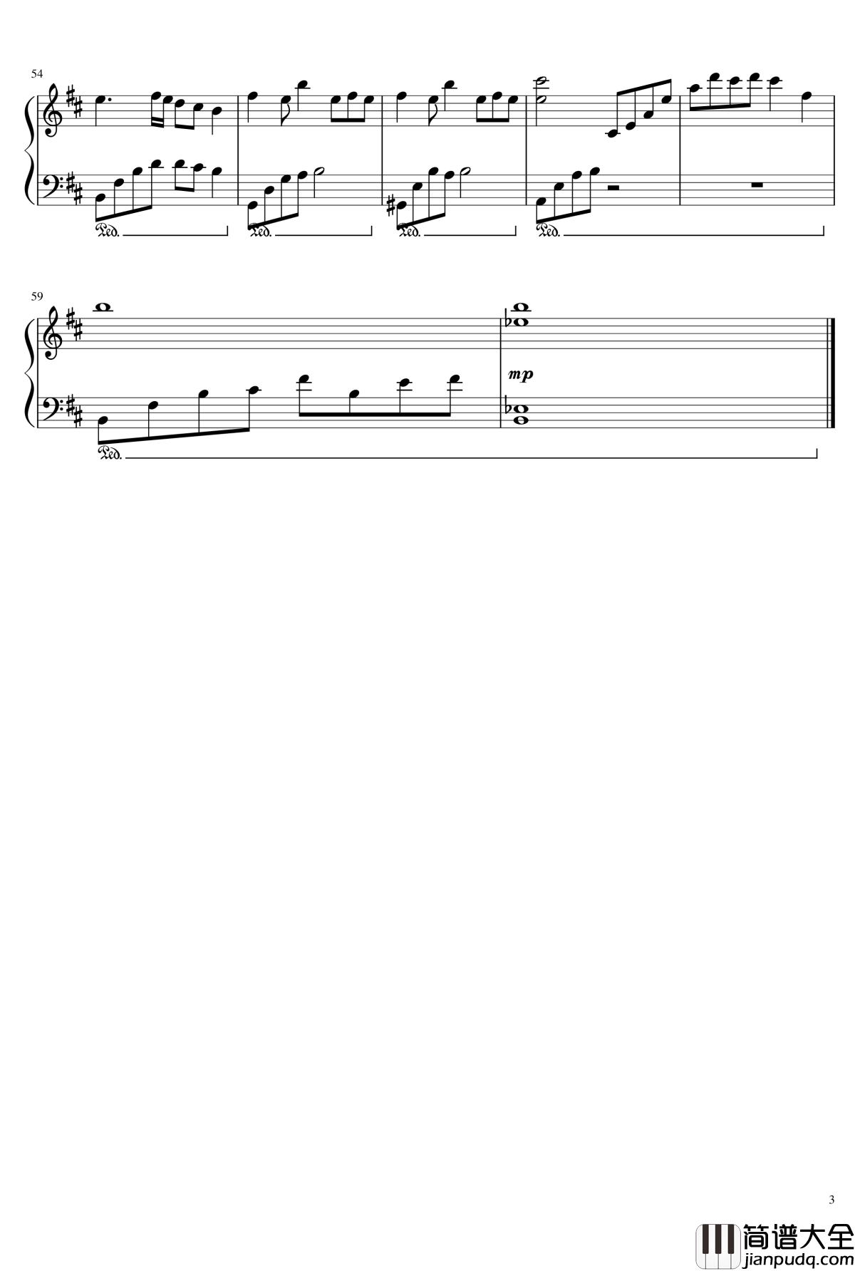 落钢琴谱_陈黑黑