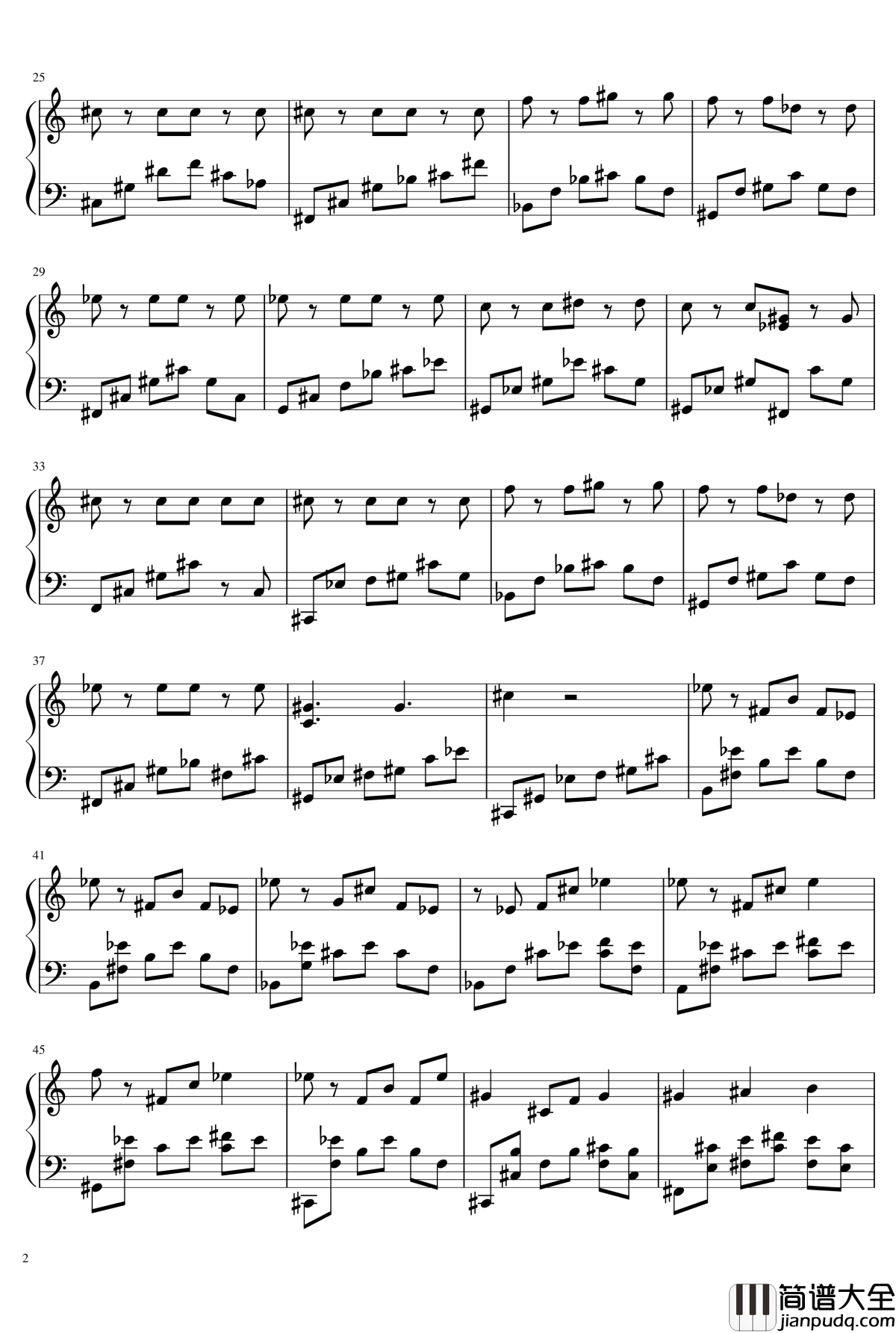 印地安之梦钢琴谱_钢琴块2