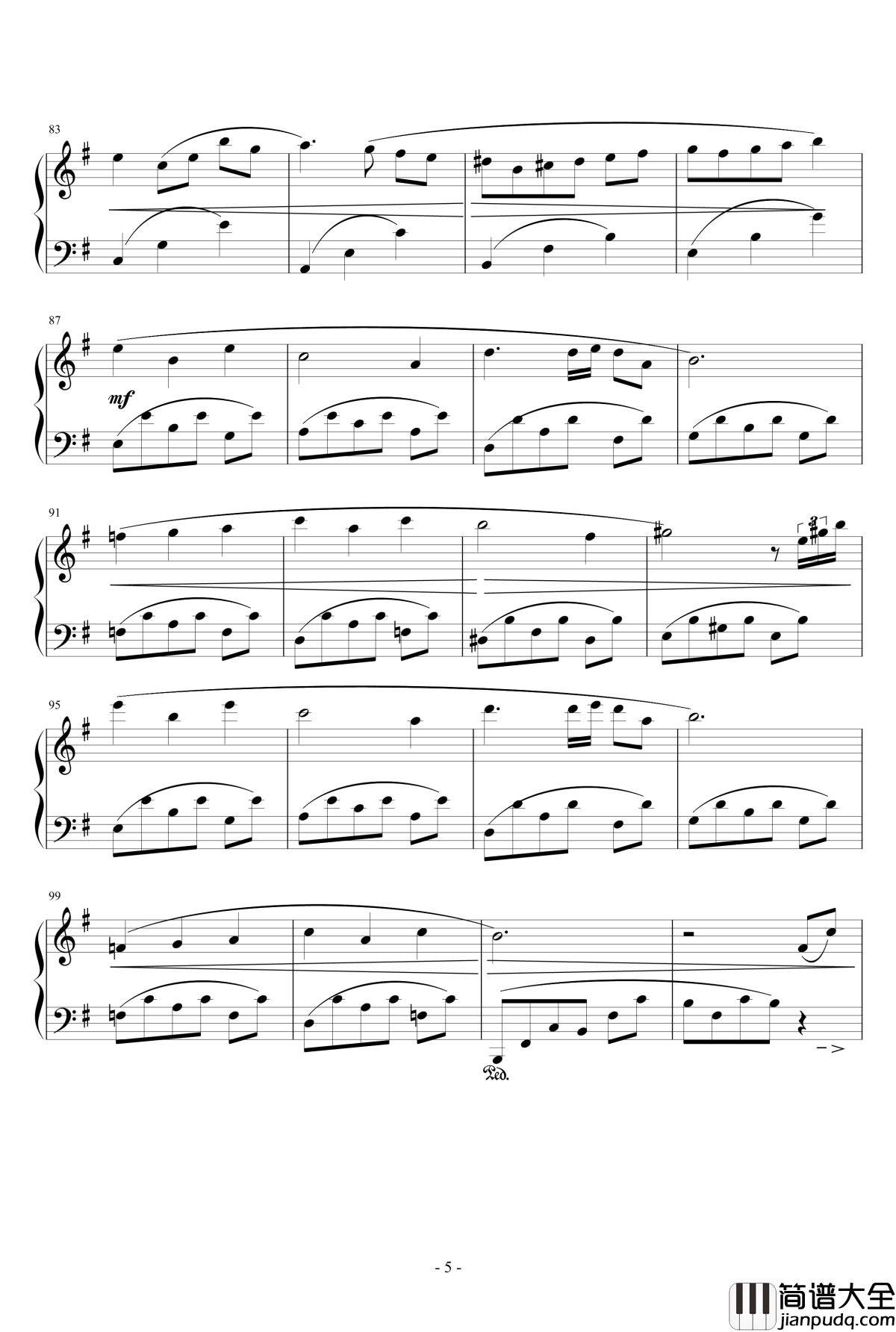 PROMENADE_DANS_LES_BOIS钢琴谱_克莱德曼