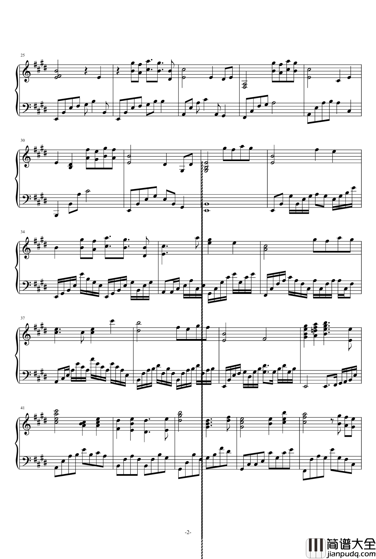 爱的礼赞钢琴谱_陈冠宇