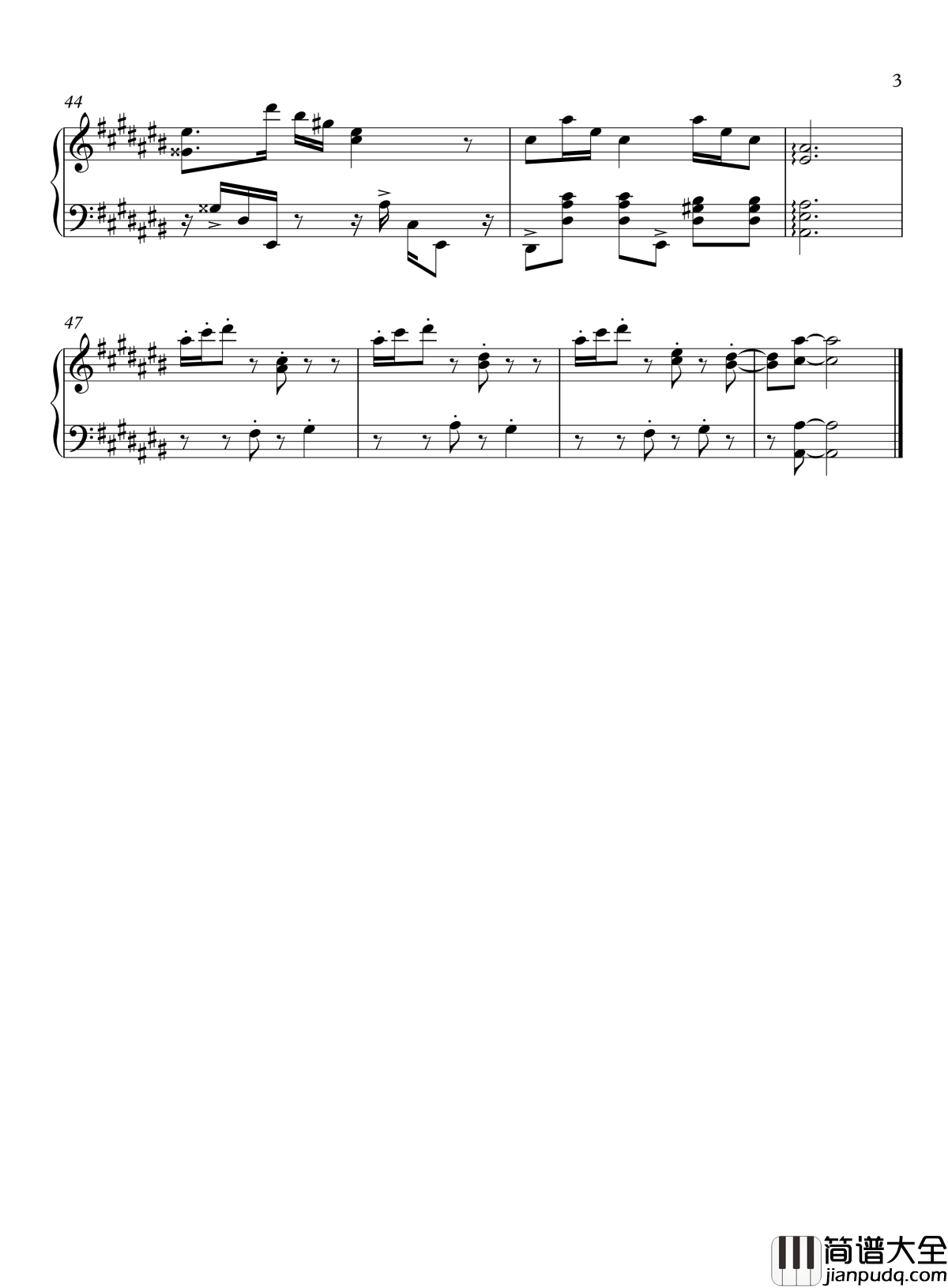 雪花钢琴谱_sherryliu1107