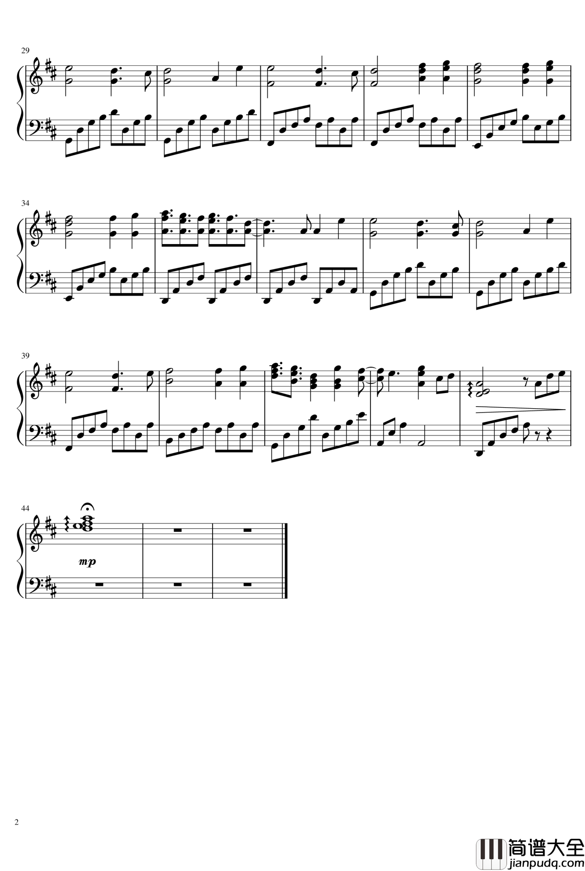 好想告诉你op爽风钢琴谱_好想告诉你