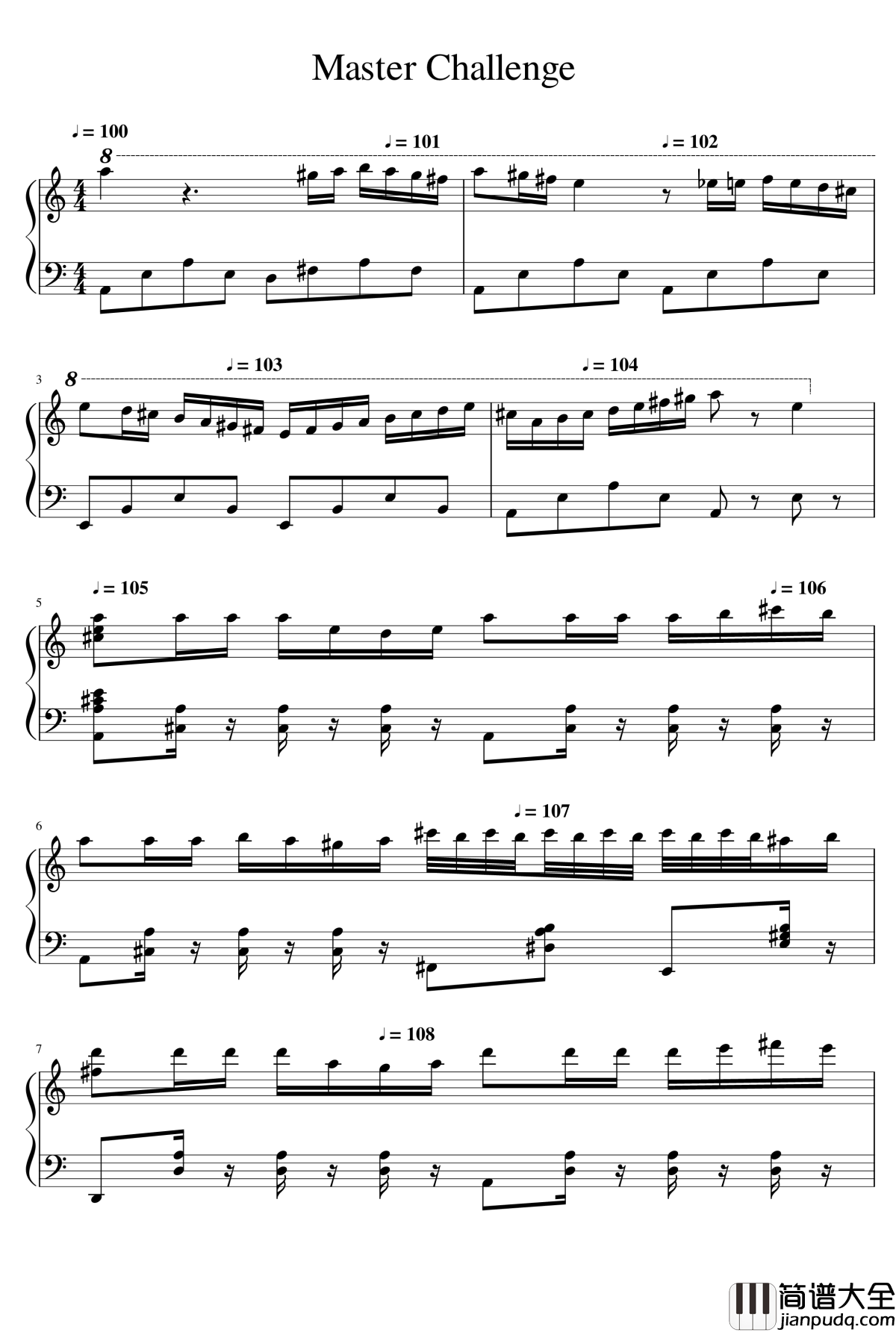 大师赛钢琴谱_钢琴块2