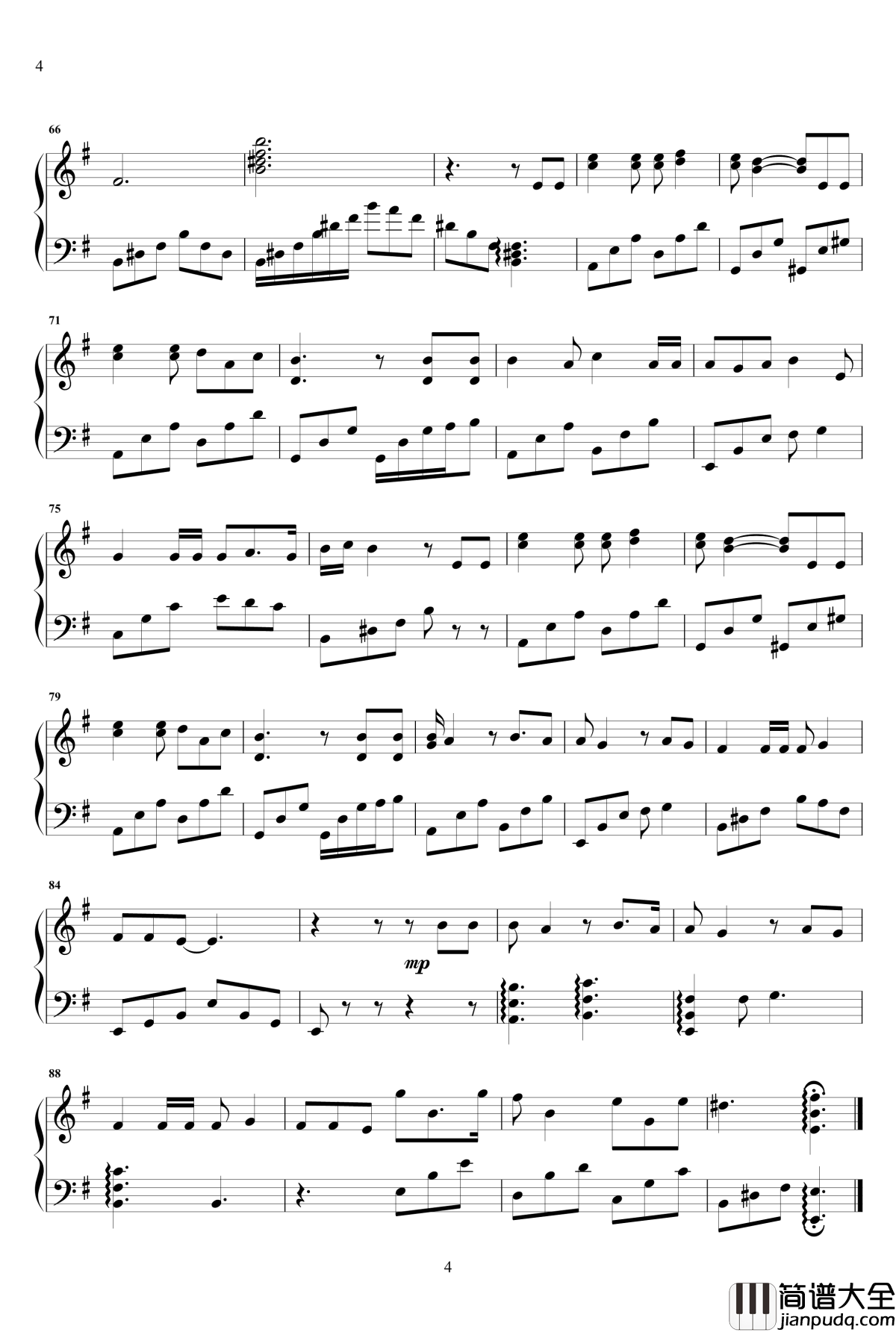 全世界谁倾听你钢琴谱_林宥嘉