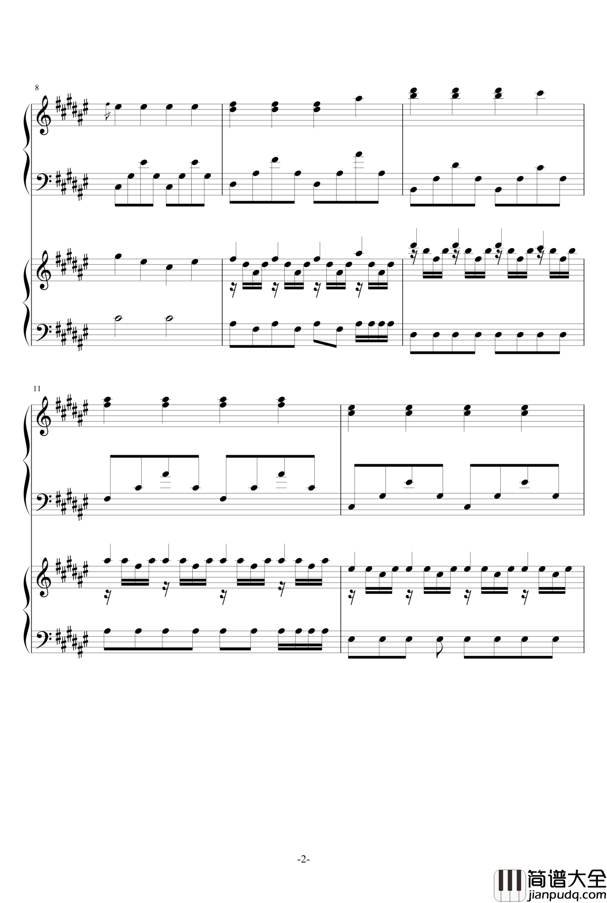 Fade钢琴谱_双钢琴版本_Alan_Walker