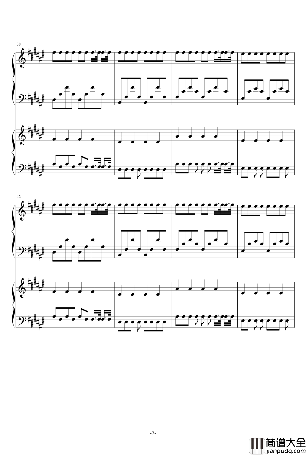 Fade钢琴谱_双钢琴版本_Alan_Walker