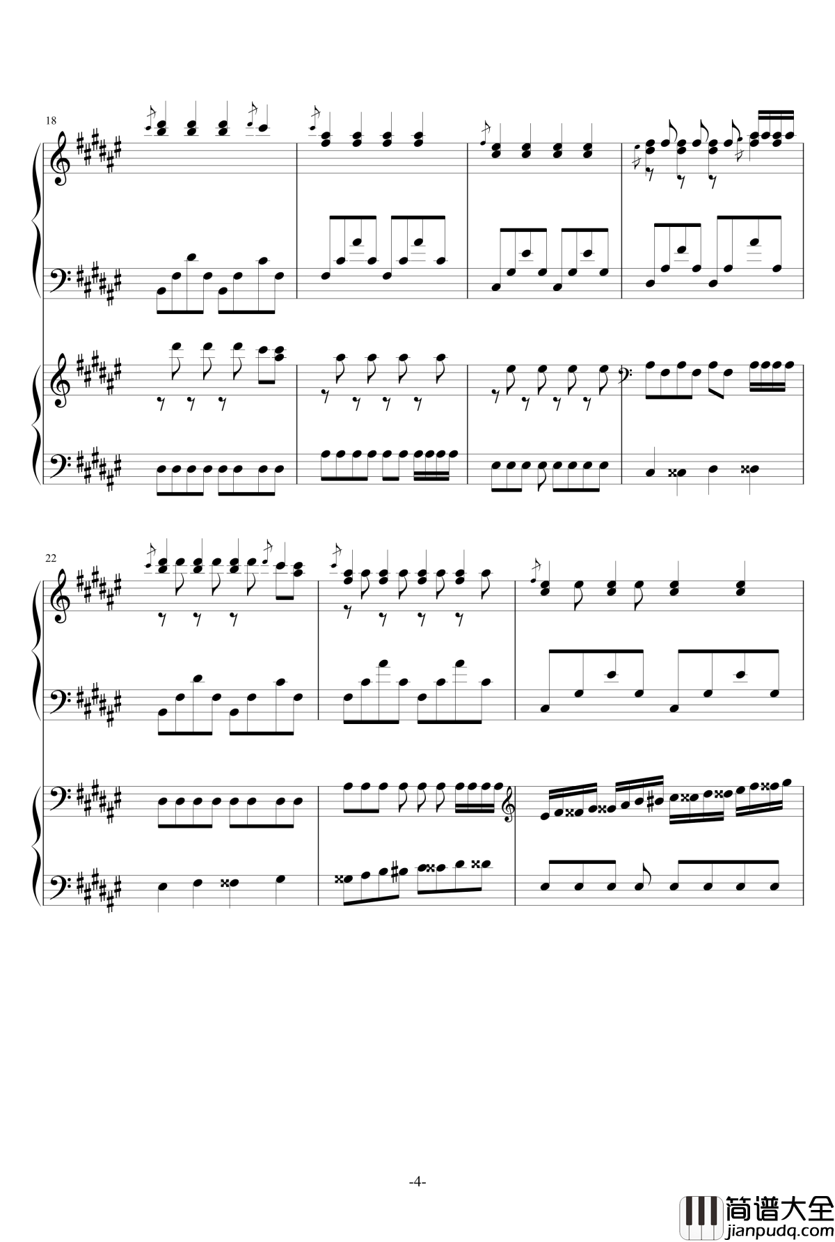 Fade钢琴谱_双钢琴版本_Alan_Walker